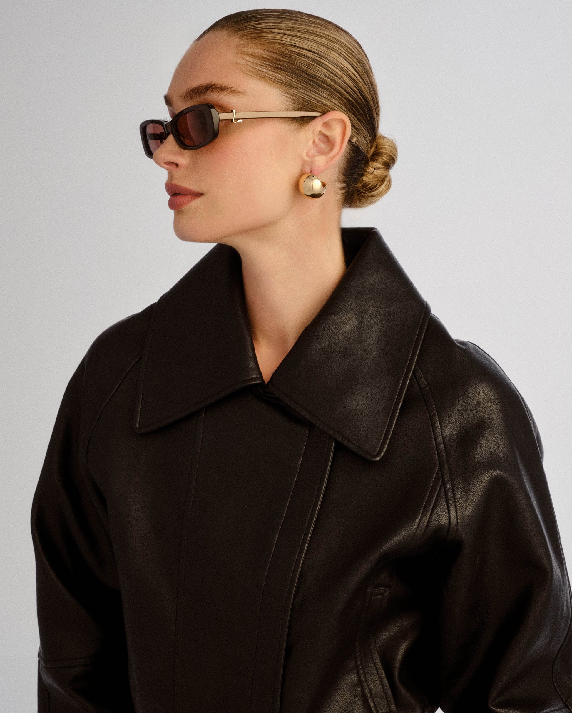 The Bella Chocolate Glaze Female Rectangle Sunglasses | Luv Lou