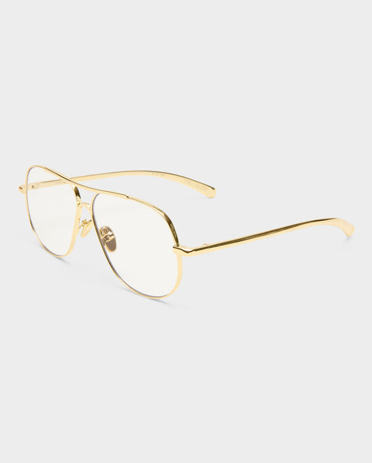 The Carter Gold Female Aviator Blue Light | Luv Lou