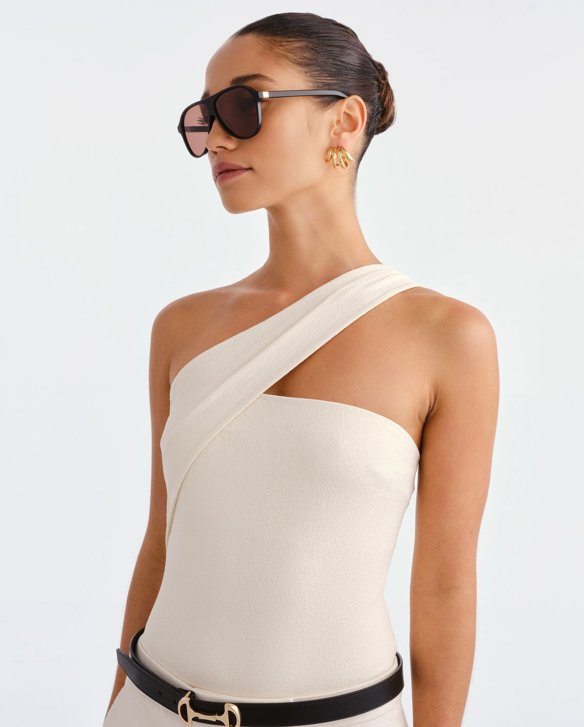 The Eve Black Female Aviator Sunglasses | Luv Lou