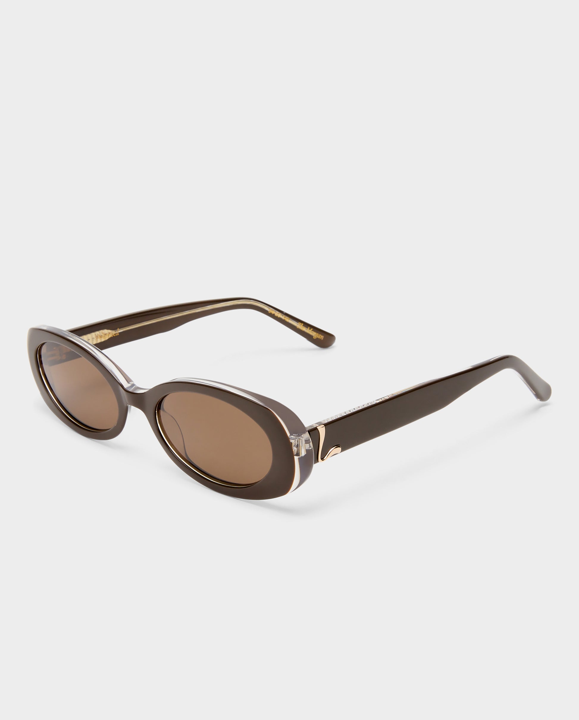 The Morgan Dark Chocolate Female Oval Sunglasses | Luv Lou