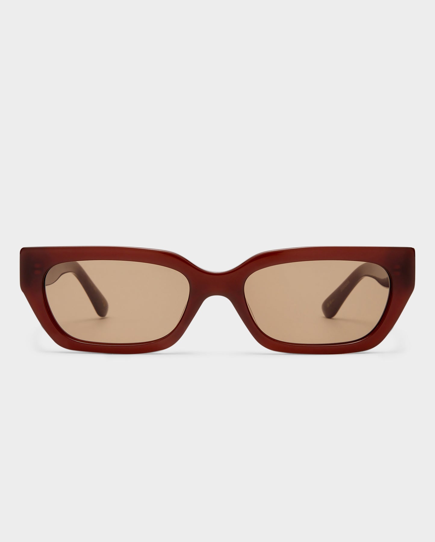 The Gigi Chocolate Female Rectangle Sunglasses | Luv Lou