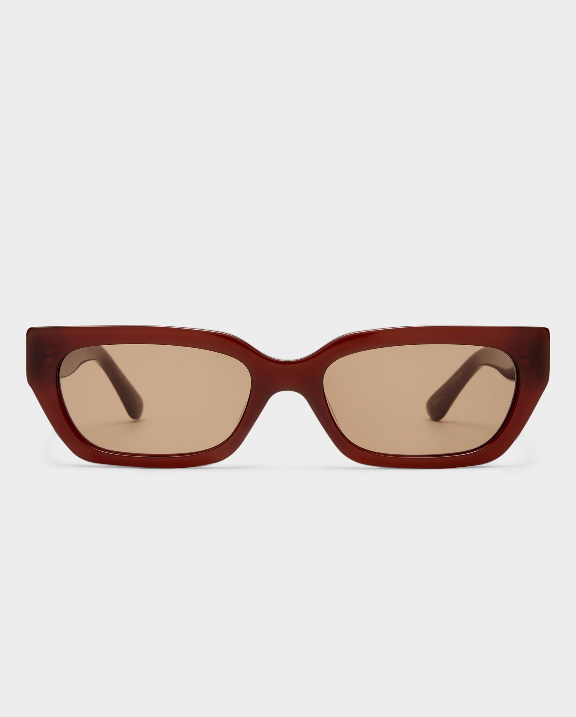 The Gigi Chocolate Female Rectangle Sunglasses | Luv Lou