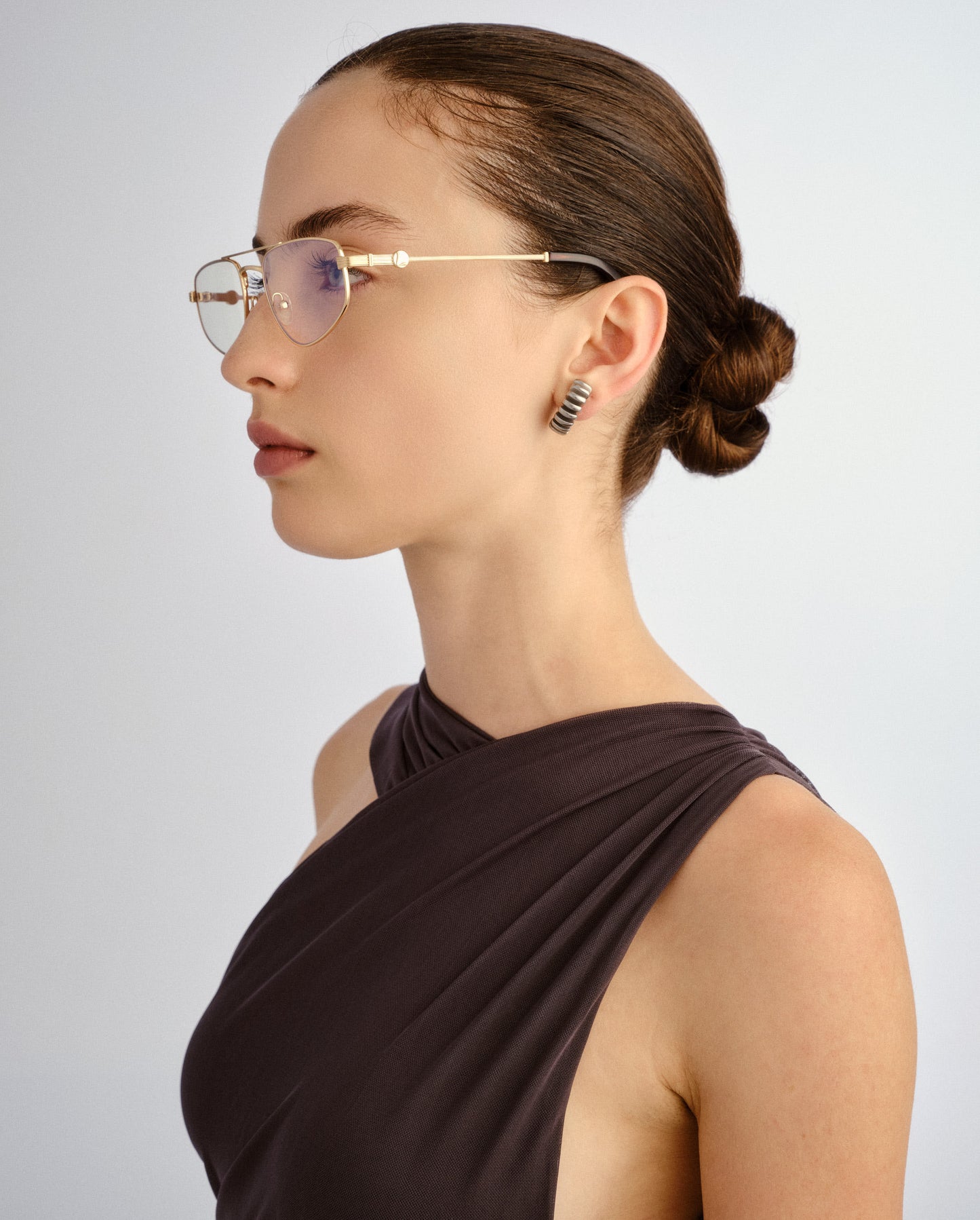 The Harvey Brushed Gold Female Aviator Blue Light | Luv Lou