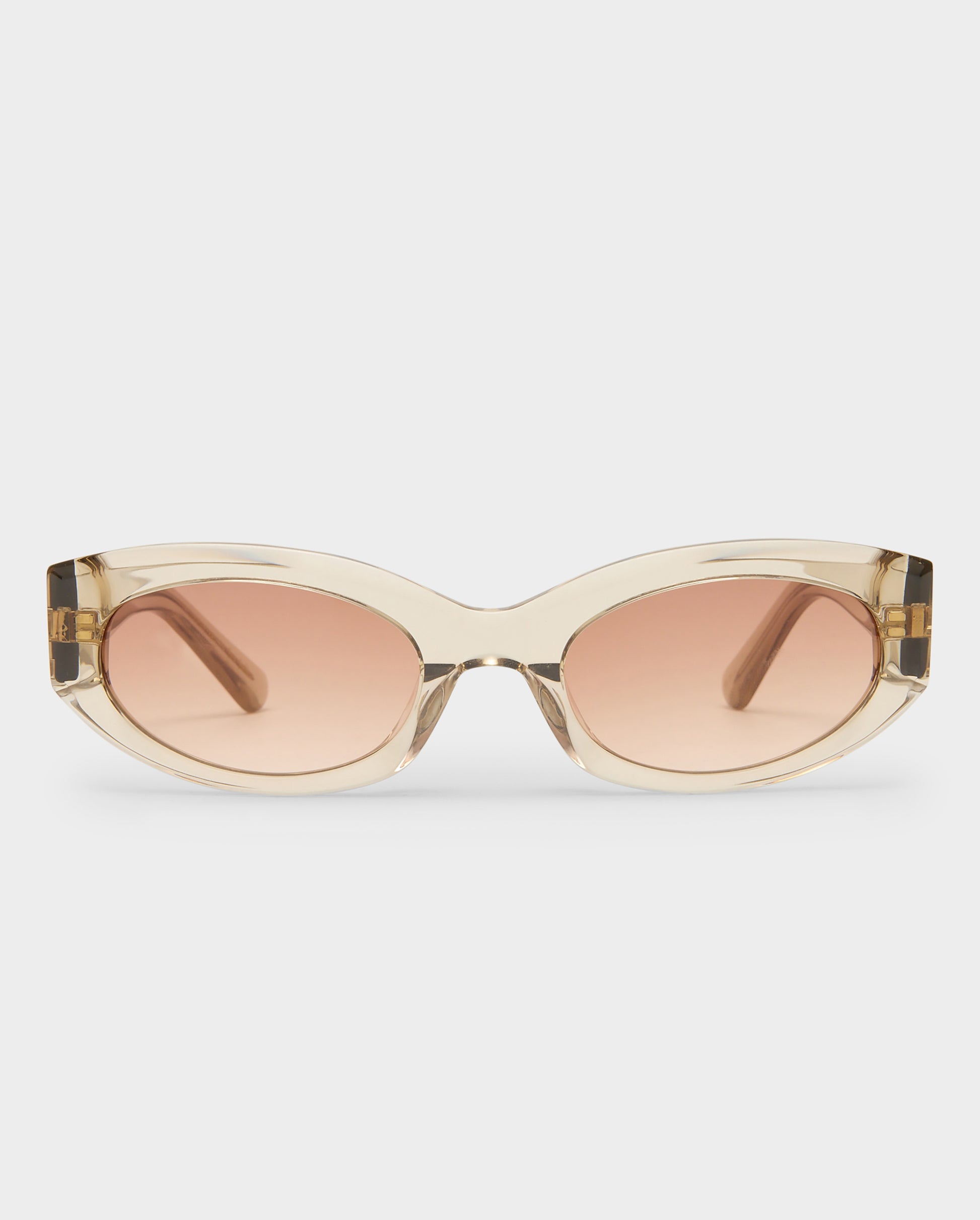 The Juliet Crystal Latte Female Oval Sunglasses | Luv Lou