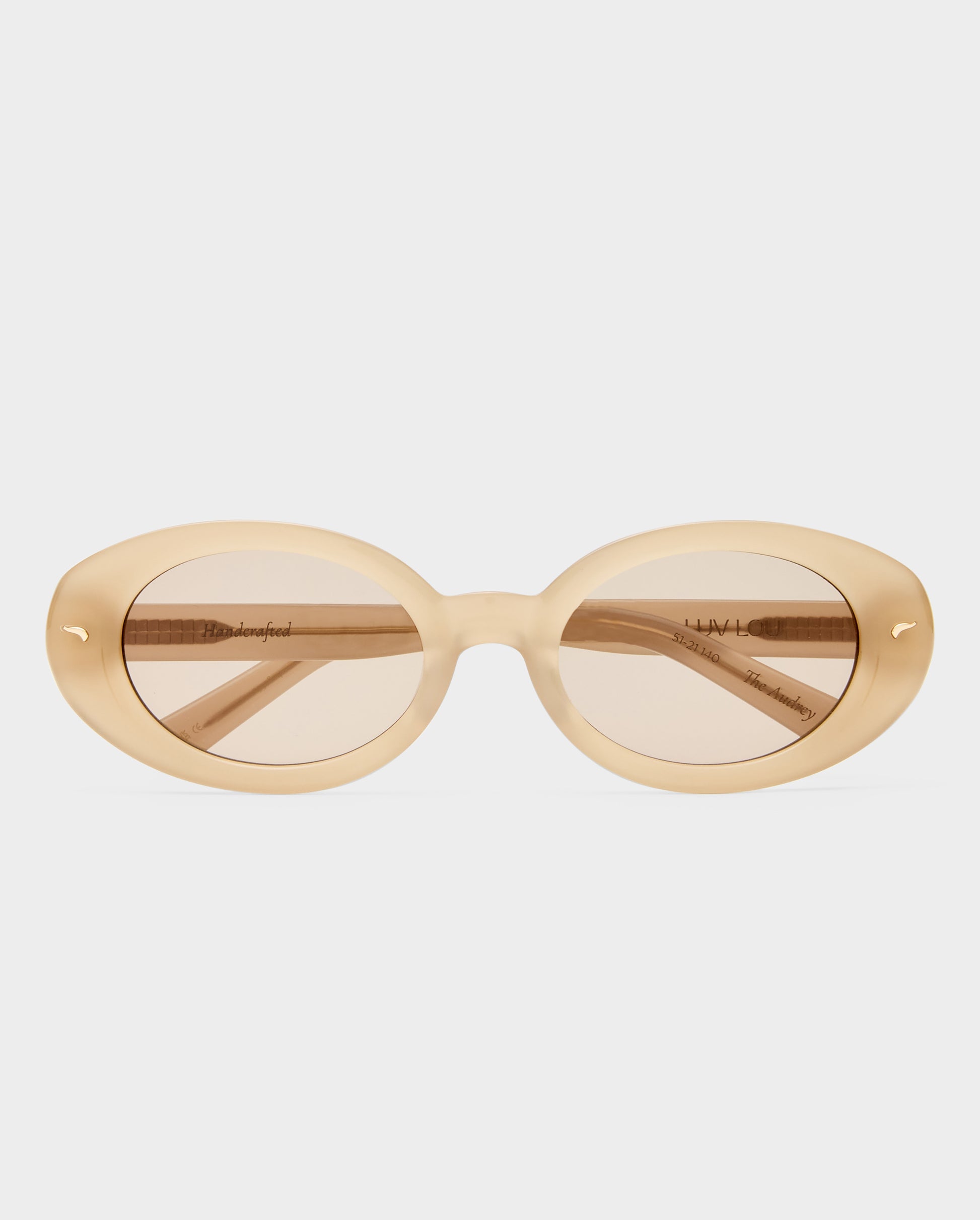 The Audrey Bisque Female Oval Sunglasses | Luv Lou