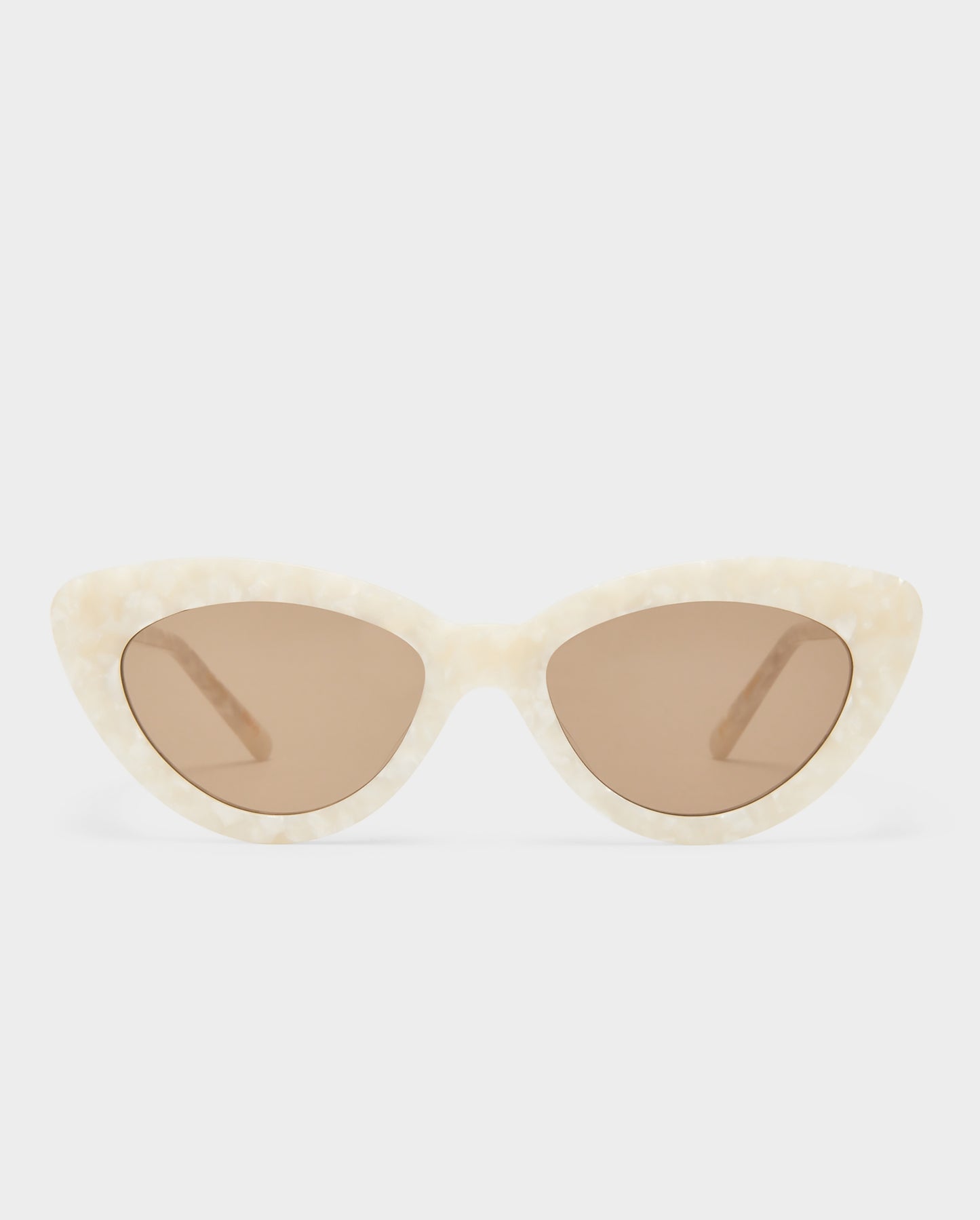 The Harley White Pearl Female Cat-Eye Sunglasses | Luv Lou