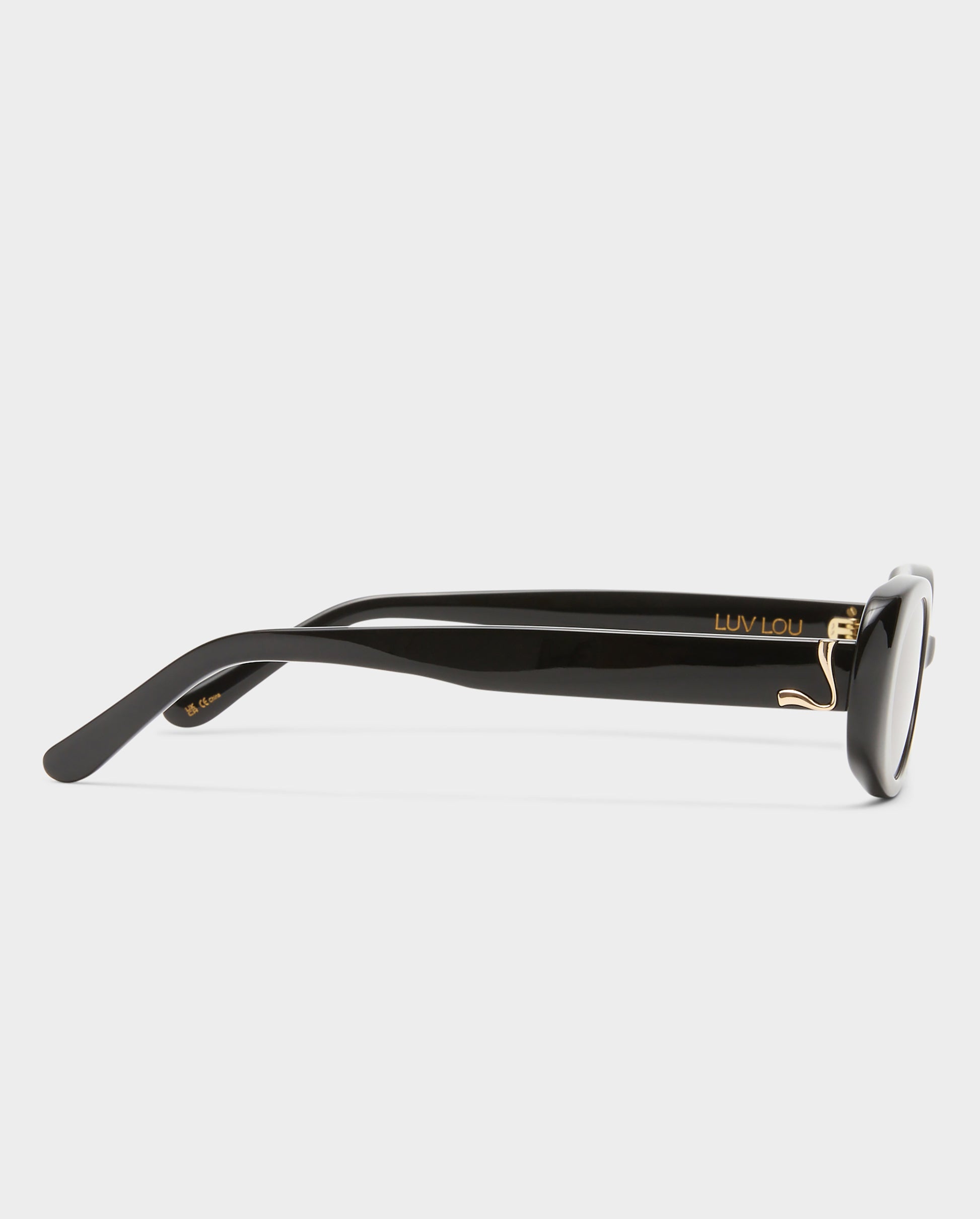 The Morgan Black Female Oval Sunglasses | Luv Lou