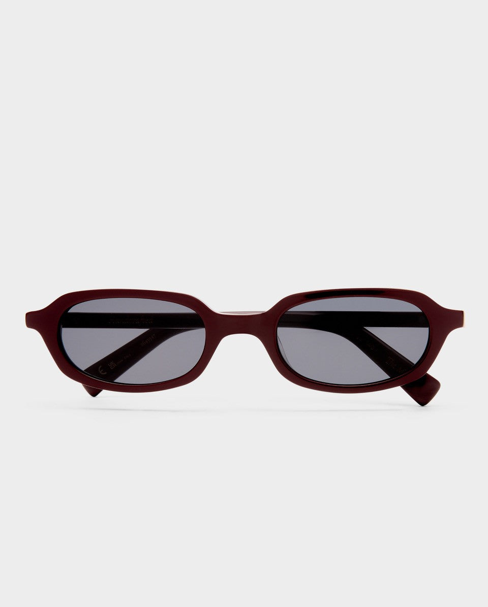 The Mimi Burgundy Female Rectangle Sunglasses | Luv Lou
