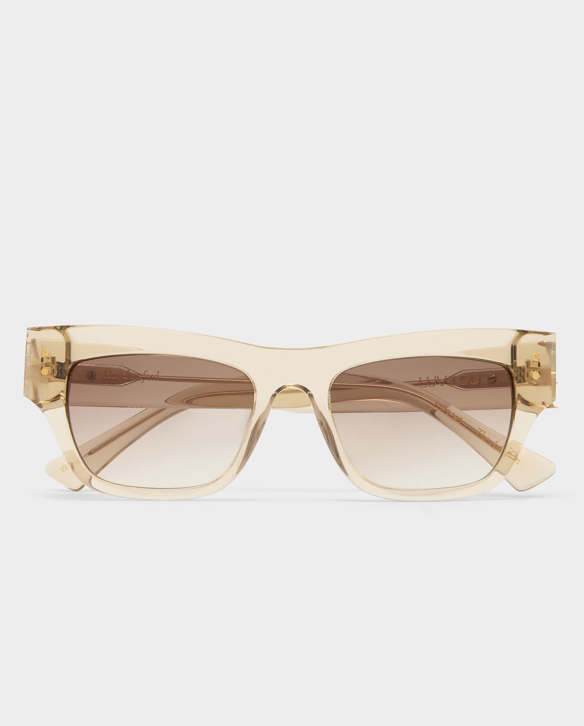 The Addison Crystal Latte Female Cat-Eye Sunglasses | Luv Lou