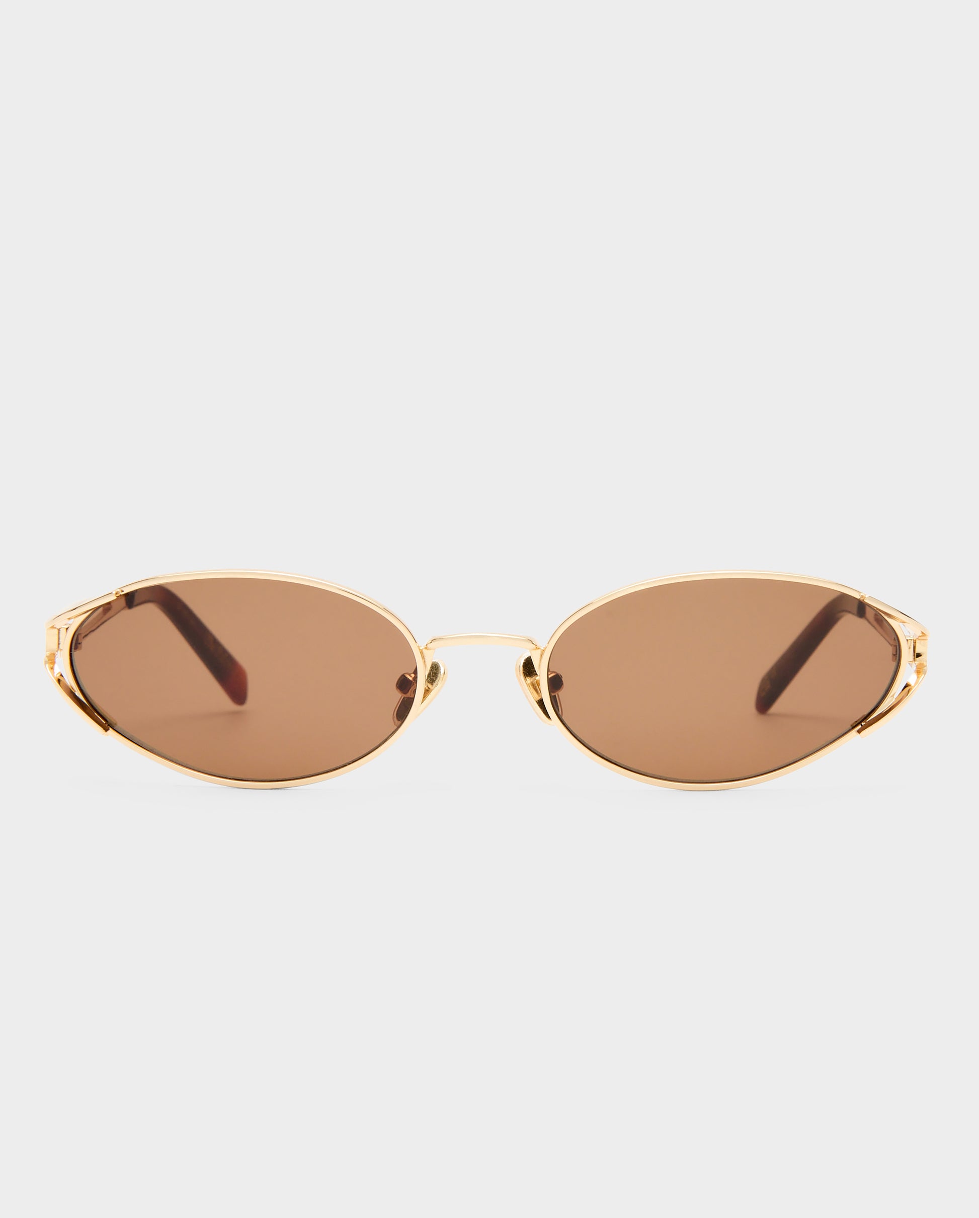 The Paloma Gold Female Oval Sunglasses | Luv Lou