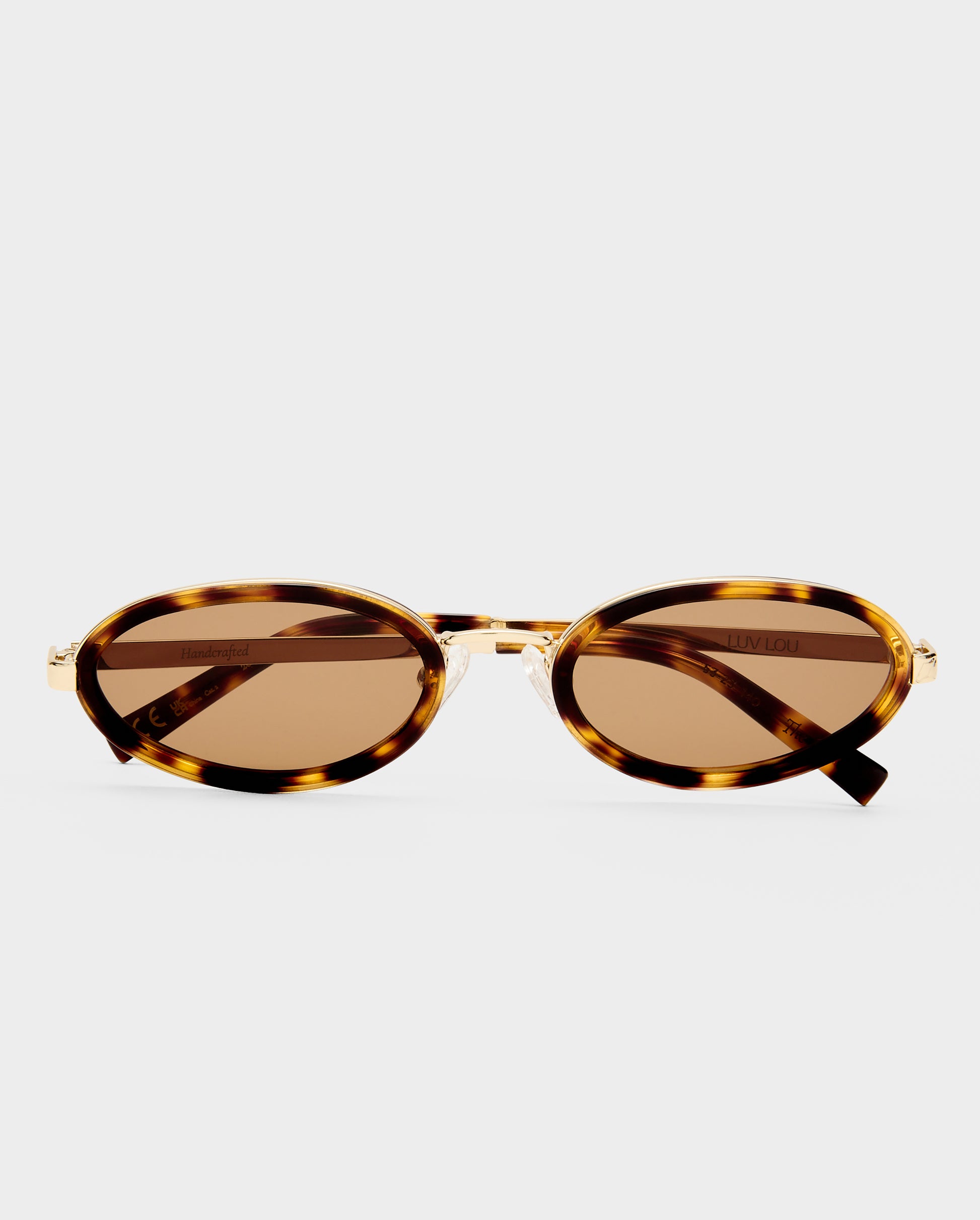 The Sage Crystal Tort Female Oval Sunglasses | Luv Lou