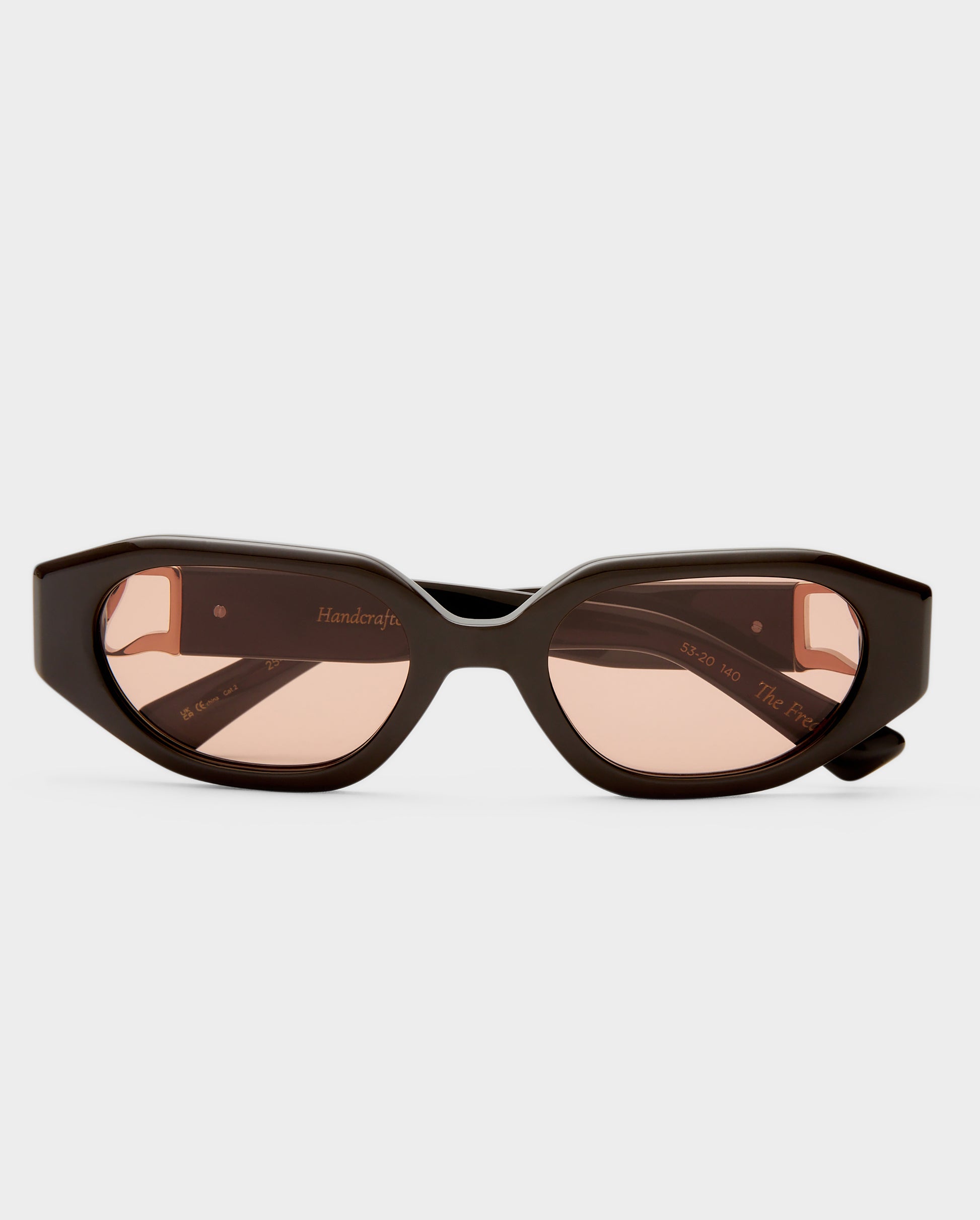 The Freddie Dark Chocolate Female Oval Sunglasses | Luv Lou