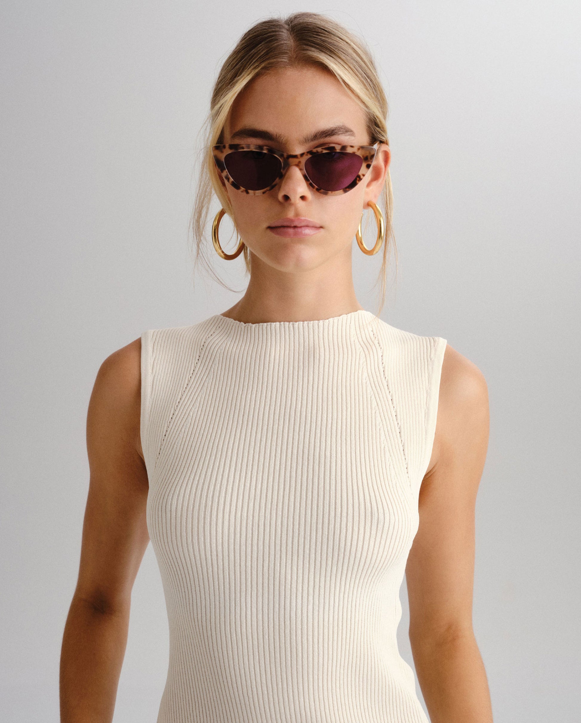 The Leui Cream Tort Female Cat-Eye Sunglasses | Luv Lou