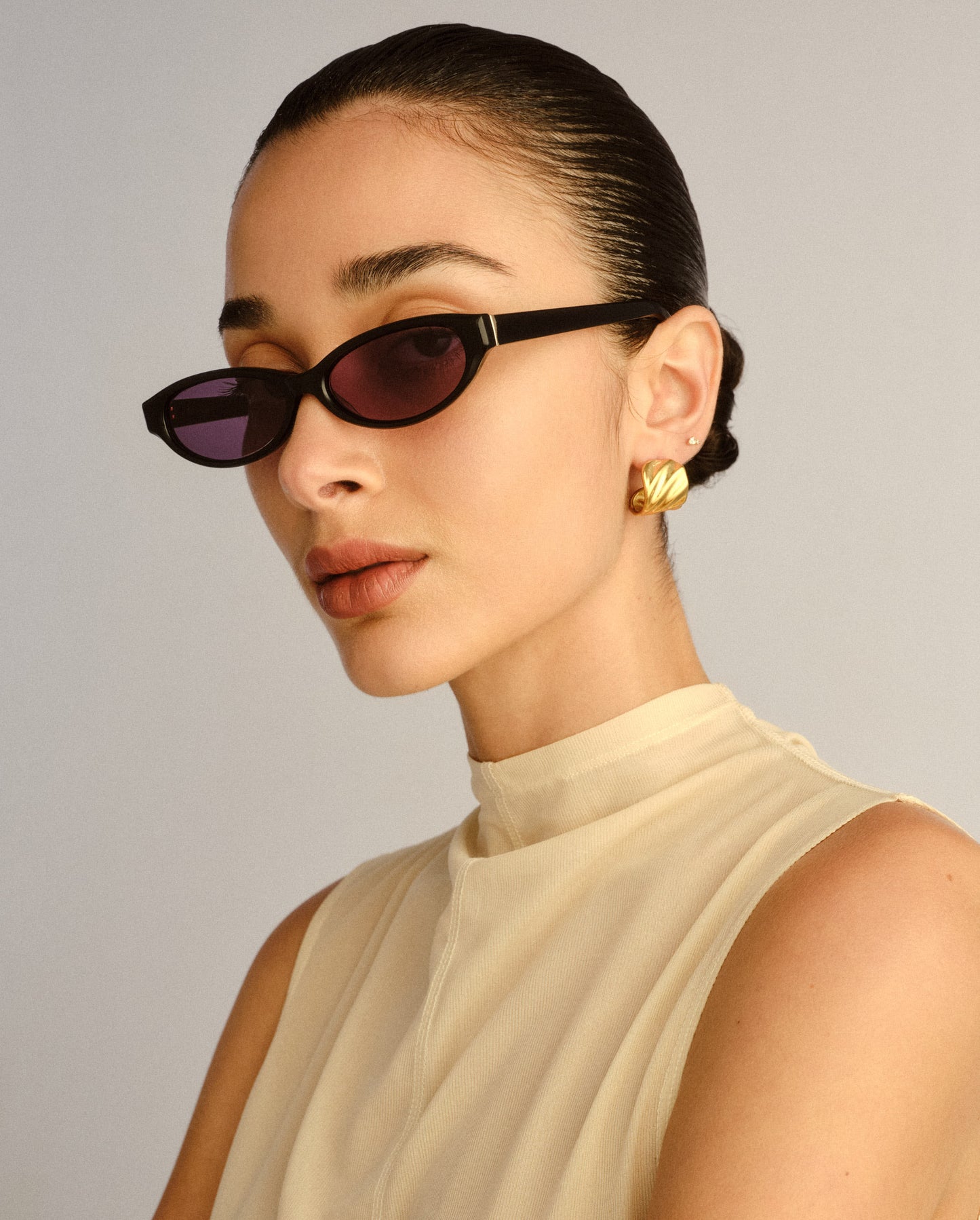 The Petra Black Female Cat-Eye Sunglasses | Luv Lou