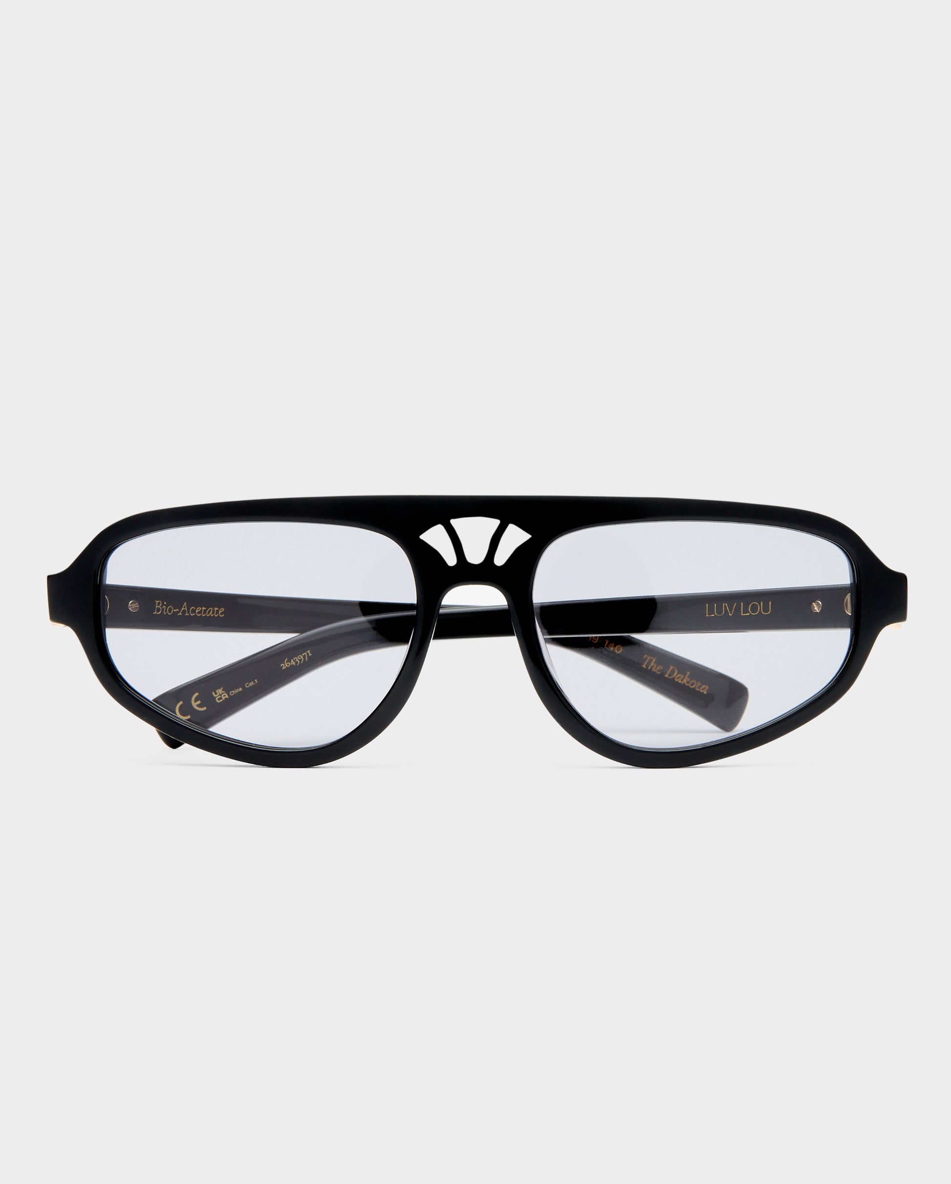 The Dakota Black Female Aviator Sunglasses | Luv Lou