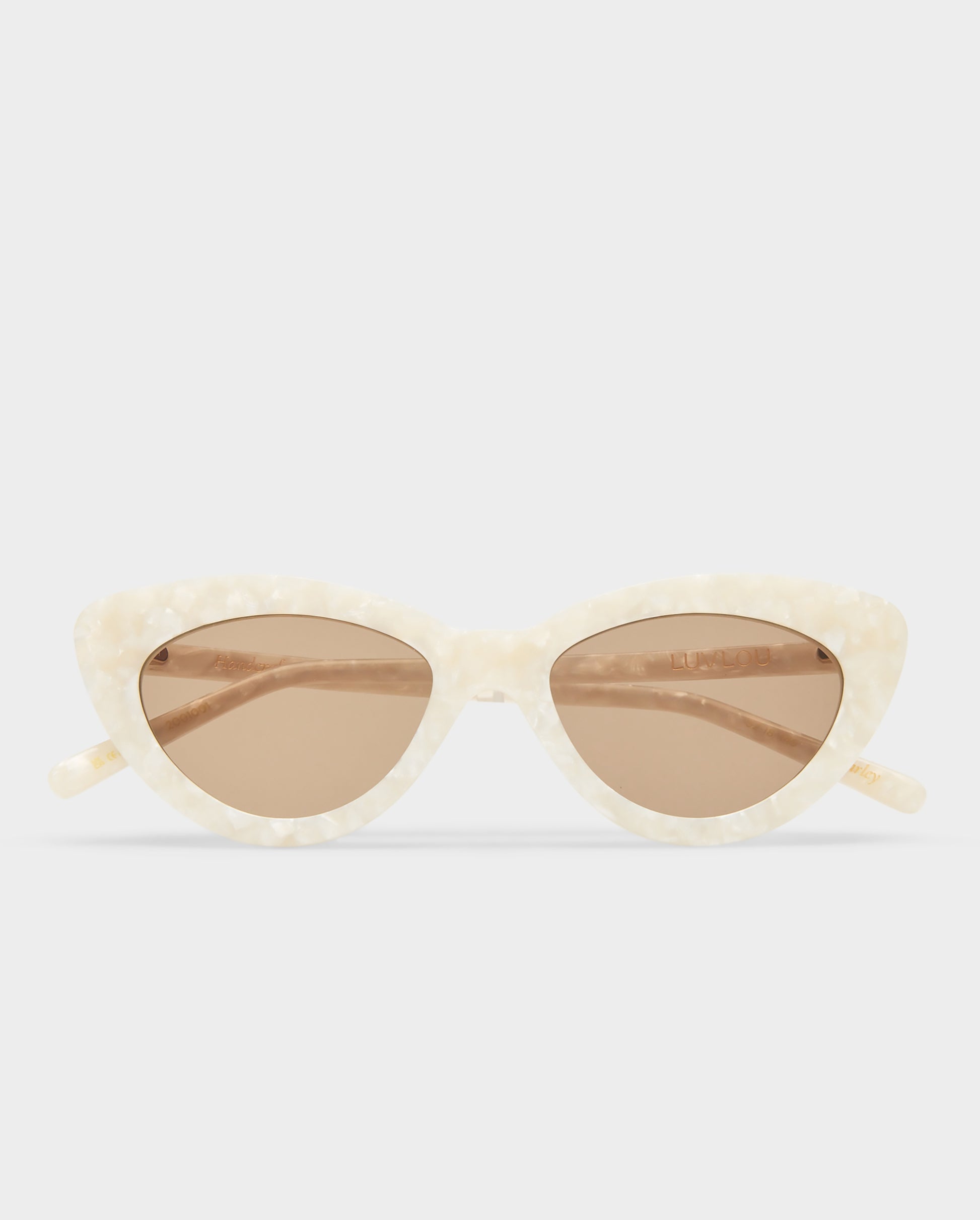 The Harley White Pearl Female Cat-Eye Sunglasses | Luv Lou