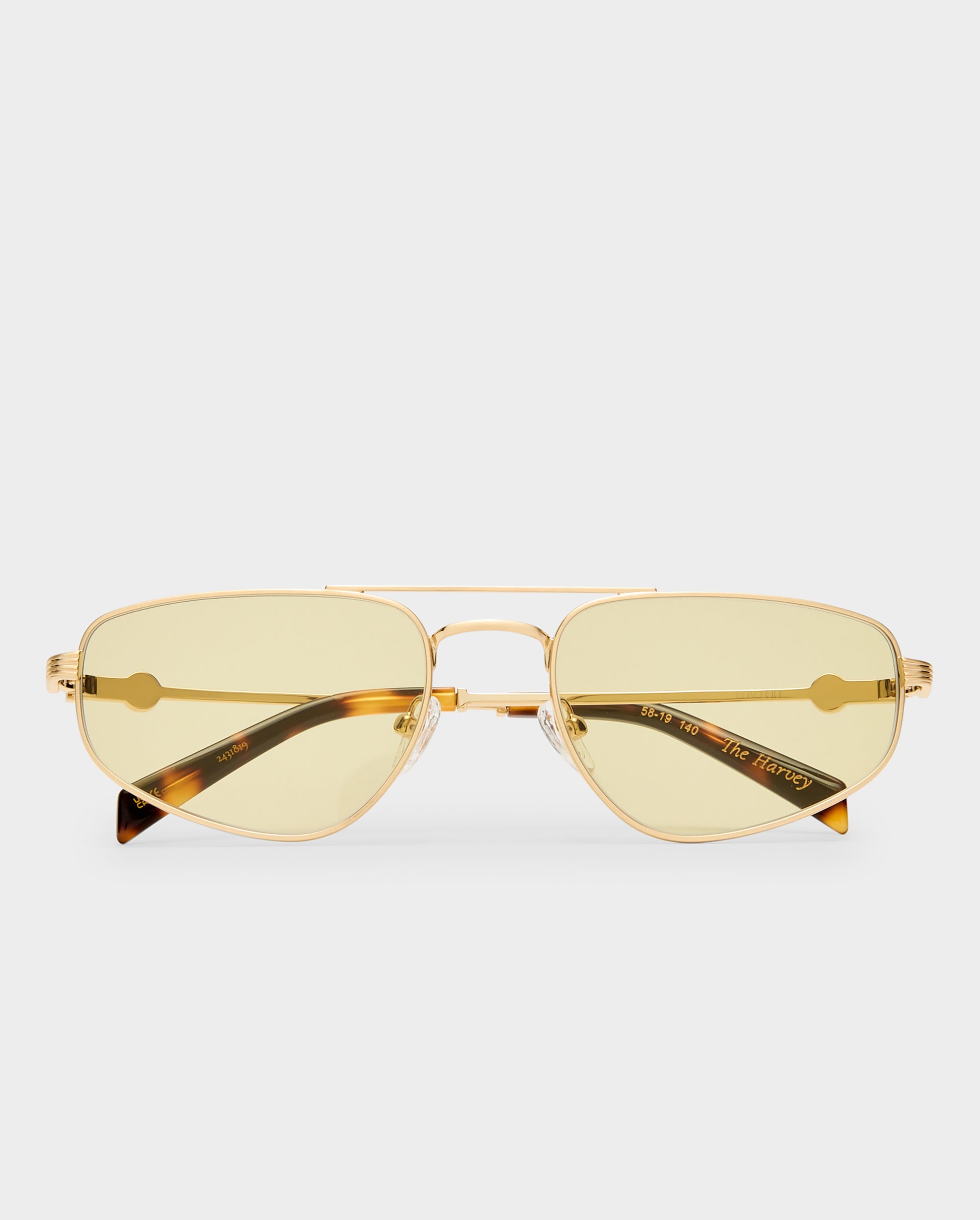 The Harvey Brushed Gold Female Aviator Sunglasses | Luv Lou