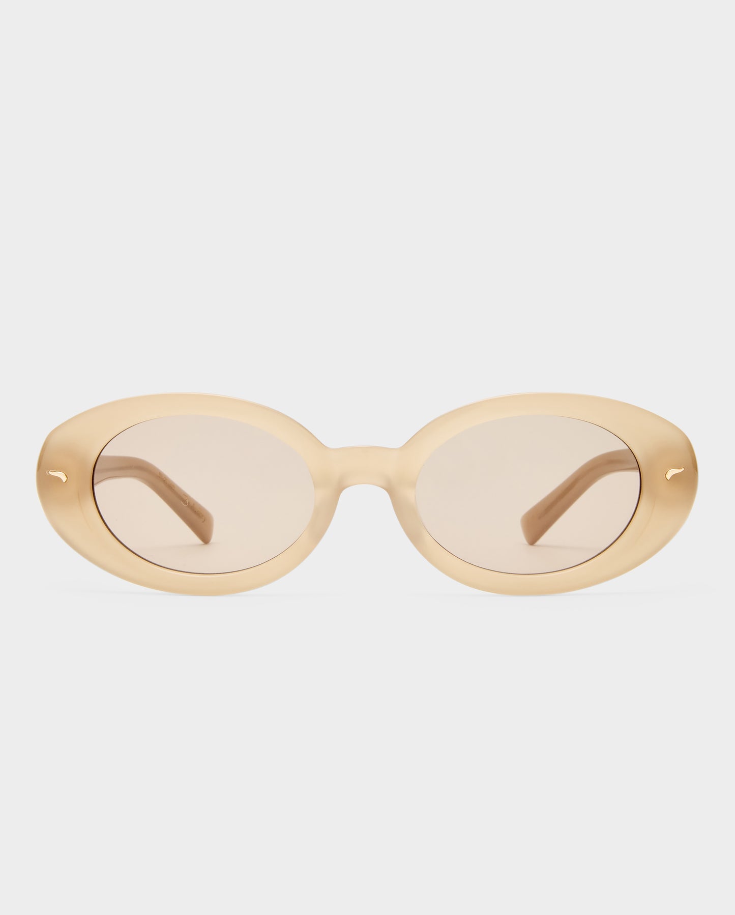 The Audrey Bisque Female Oval Sunglasses | Luv Lou