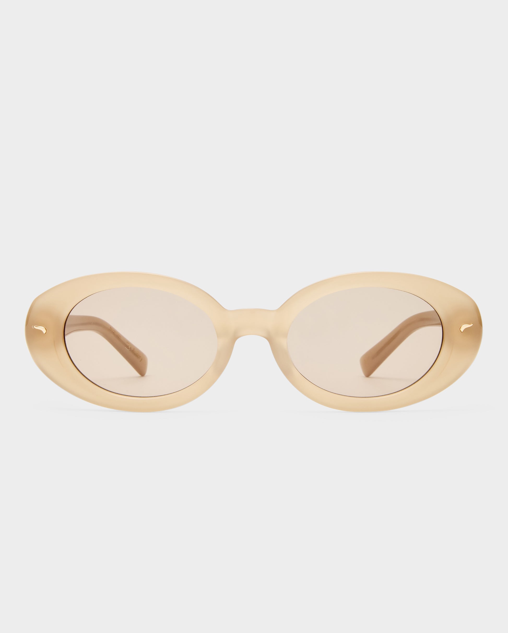The Audrey Bisque Female Oval Sunglasses | Luv Lou