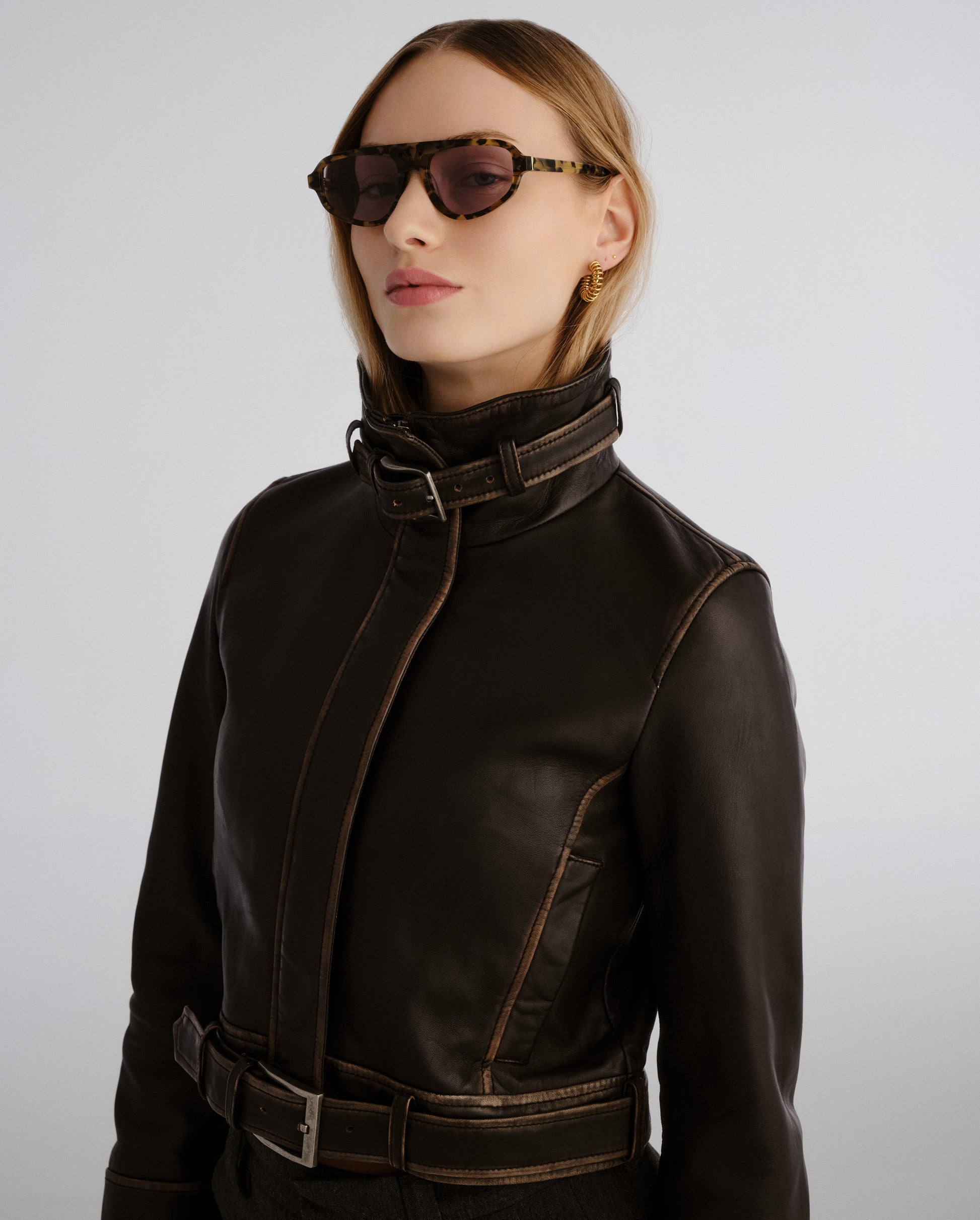 The Dakota Maple Tort Female Aviator Sunglasses | Luv Lou