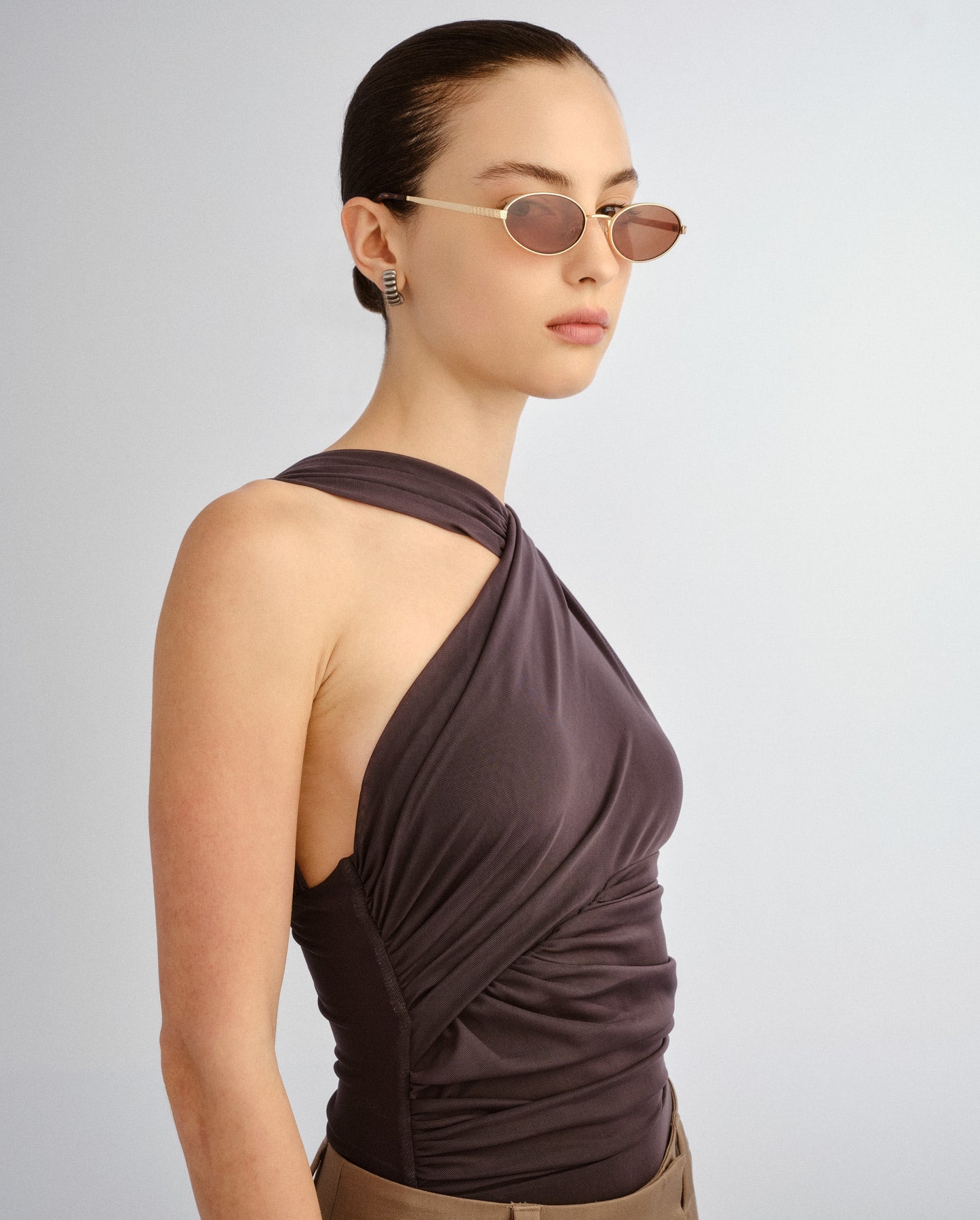 The Kendall Gold Female Oval Sunglasses | Luv Lou