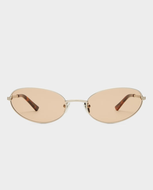 The Rose Brushed Silver Female Cat-Eye Sunglasses | Luv Lou