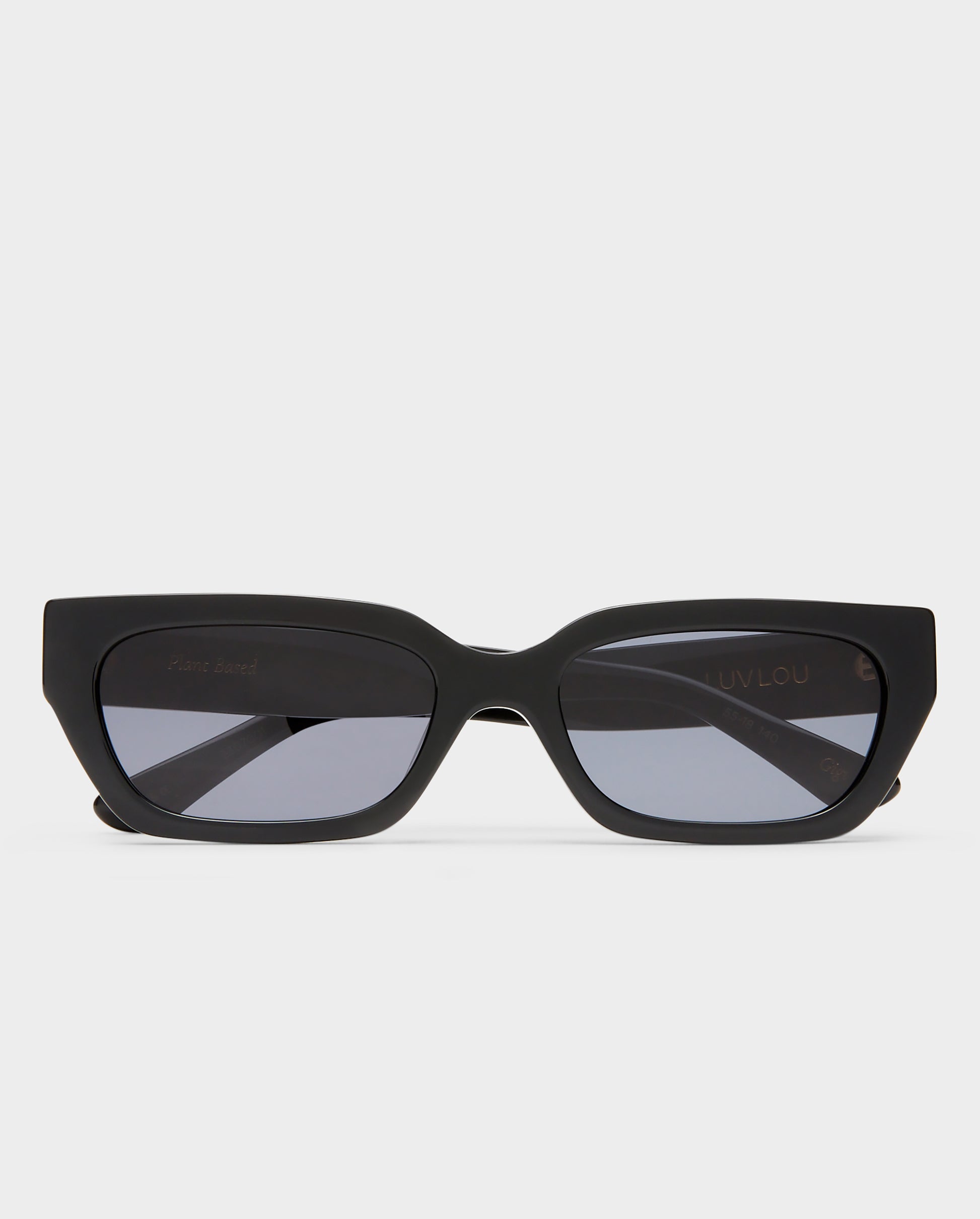 The Gigi Black Female Rectangle Sunglasses | Luv Lou