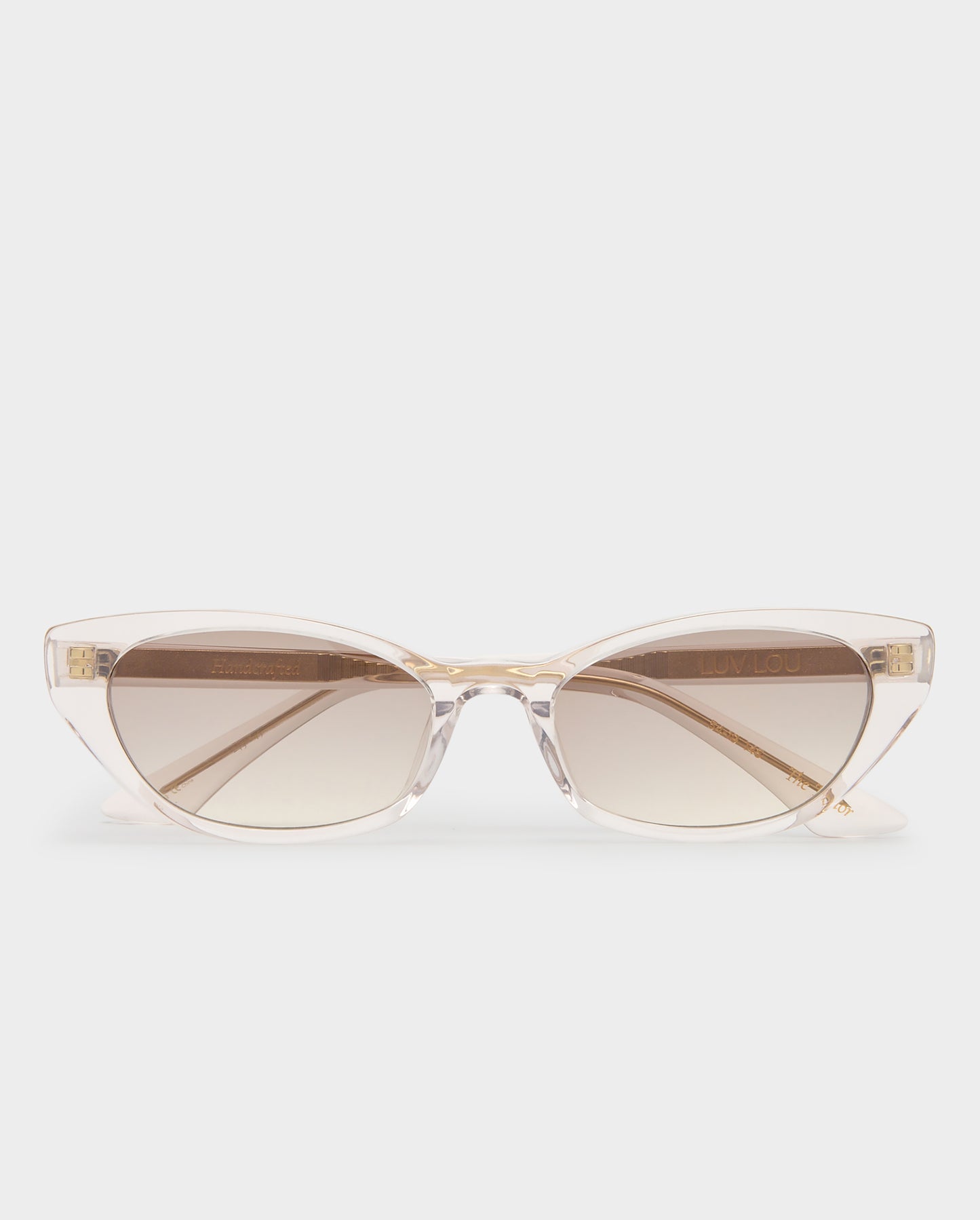 The Taylor Crystal Beige Female Cat-Eye Sunglasses | Luv Lou