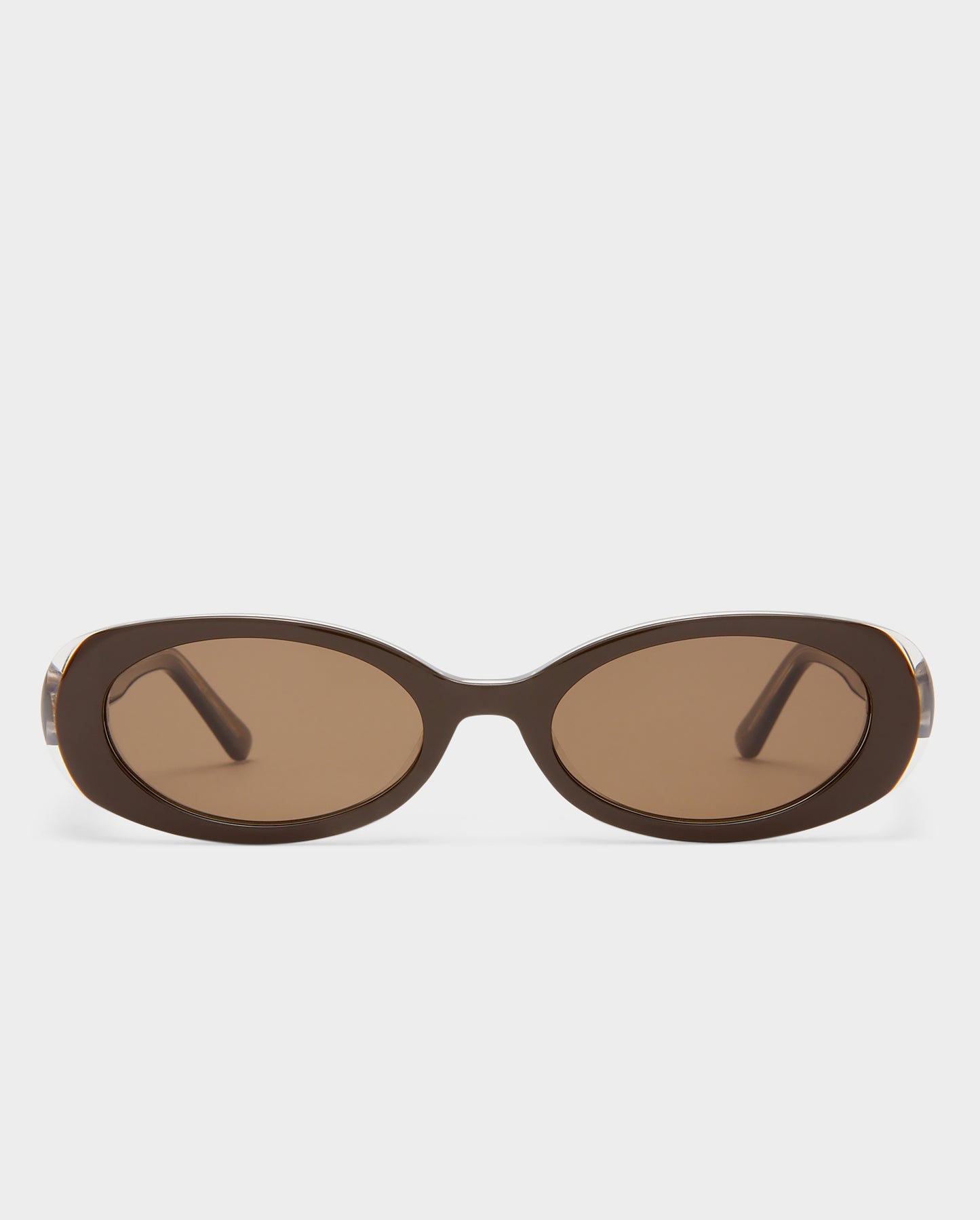 The Morgan Dark Chocolate Female Oval Sunglasses | Luv Lou