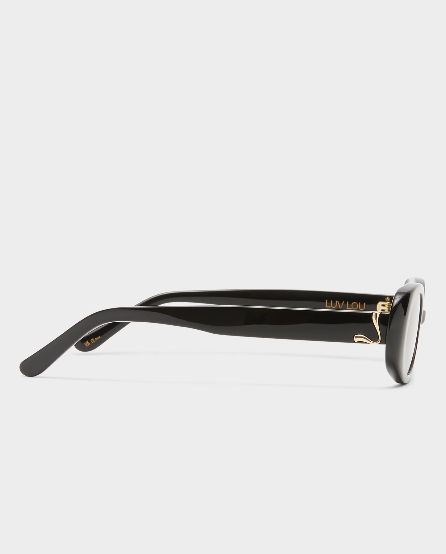 The Morgan Black Female Oval Sunglasses | Luv Lou