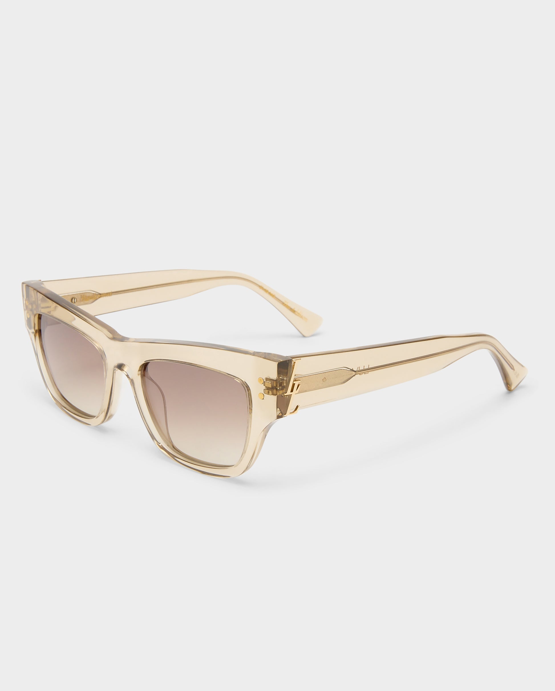 The Addison Crystal Latte Female Cat-Eye Sunglasses | Luv Lou