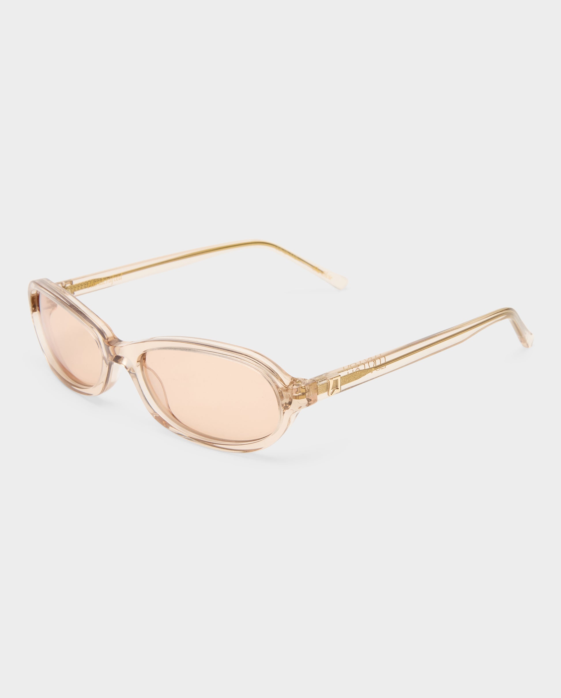 The Elcie Gloss Beige Female Oval Sunglasses | Luv Lou