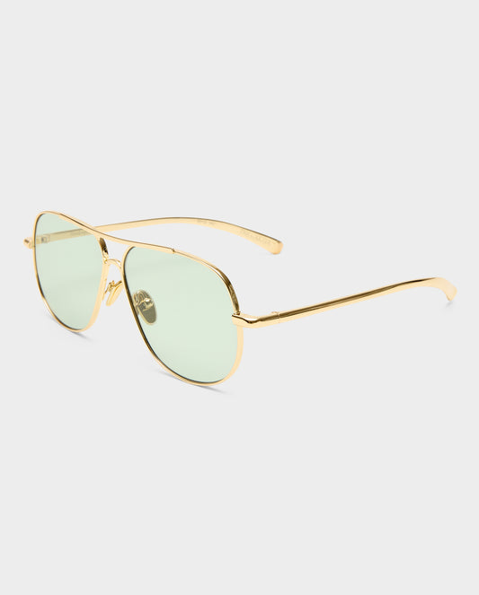 The Carter Bright Gold Female Aviator Sunglasses | Luv Lou