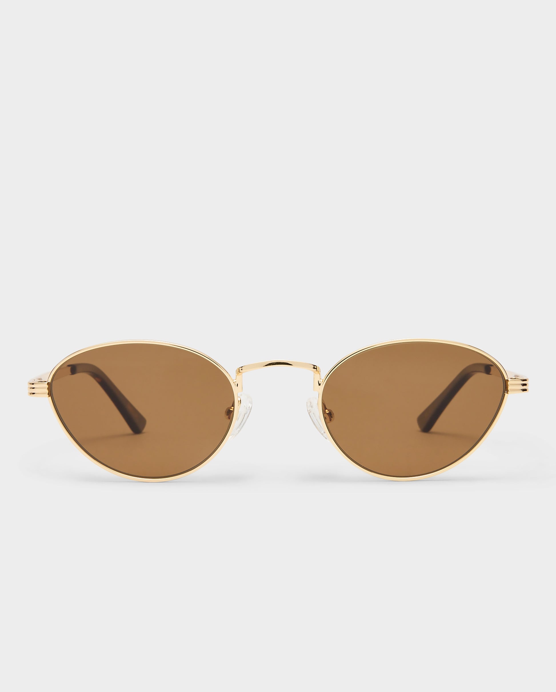 The Delilah Gold Female Oval Sunglasses | Luv Lou