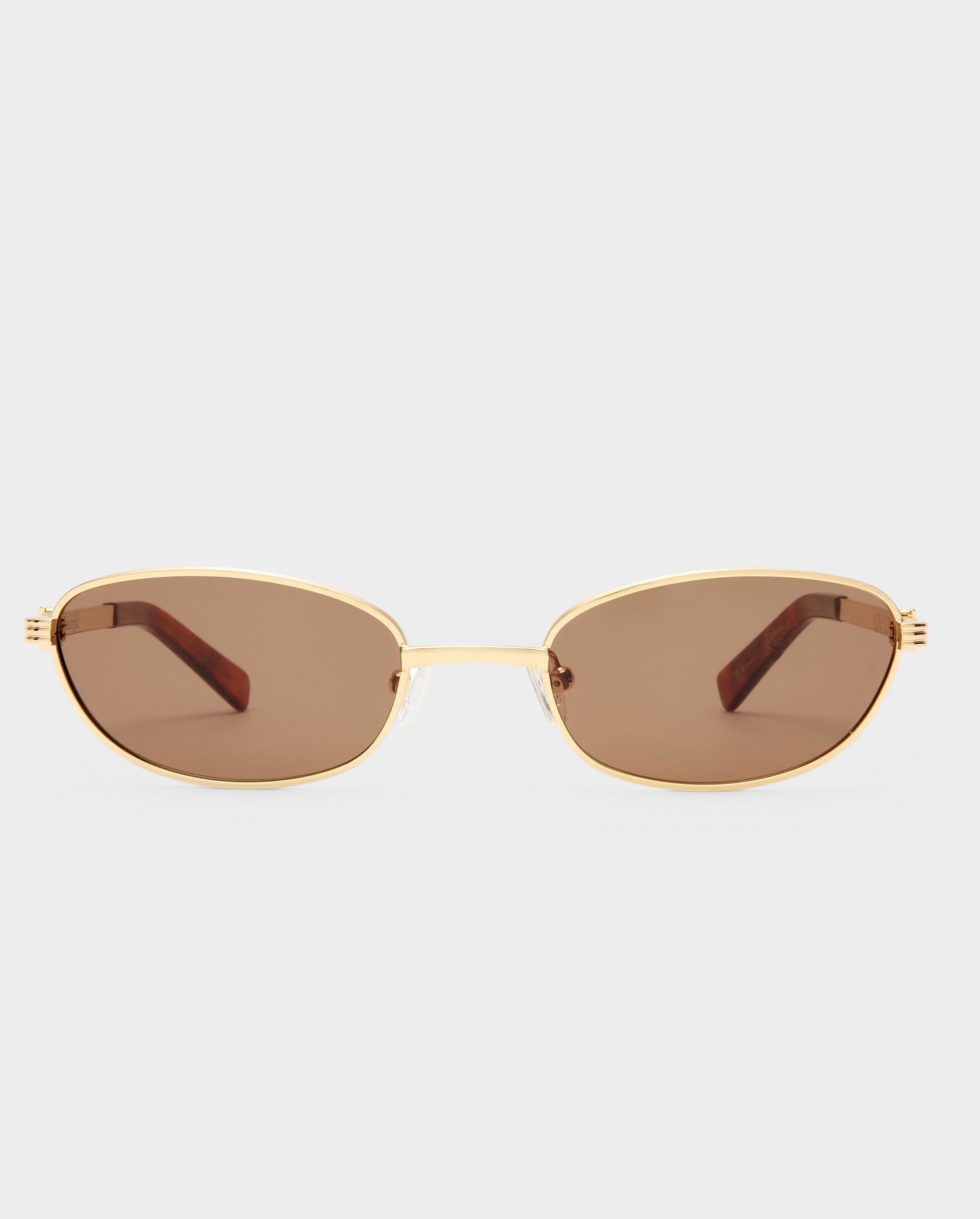 The Brooklyn Gold Female Oval Sunglasses | Luv Lou