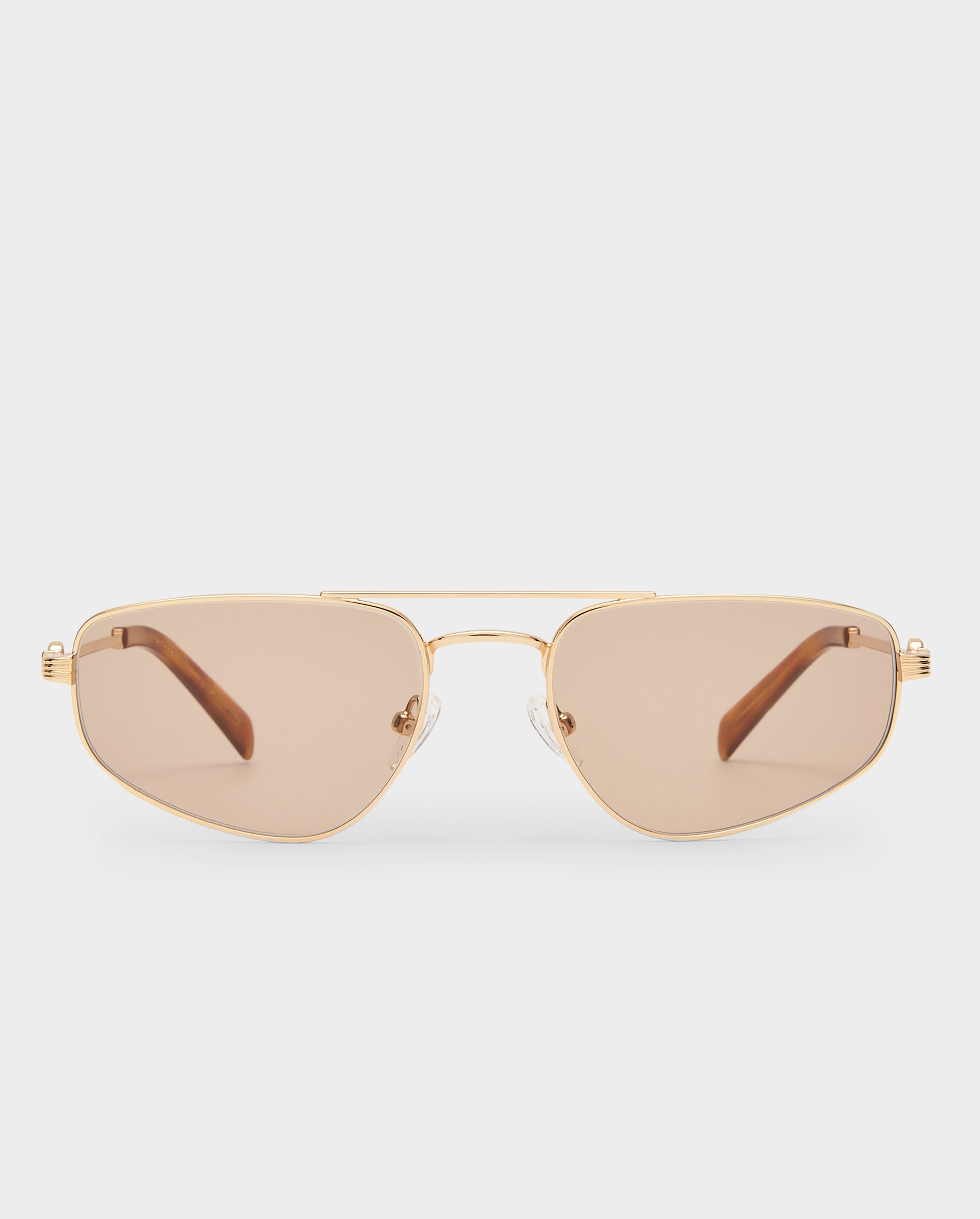 The Harvey Gold Female Aviator Sunglasses | Luv Lou