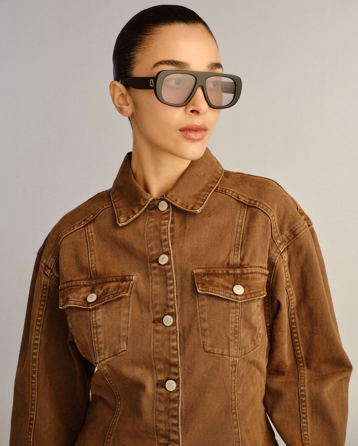 The Dionne Black Female Aviator Sunglasses | Luv Lou
