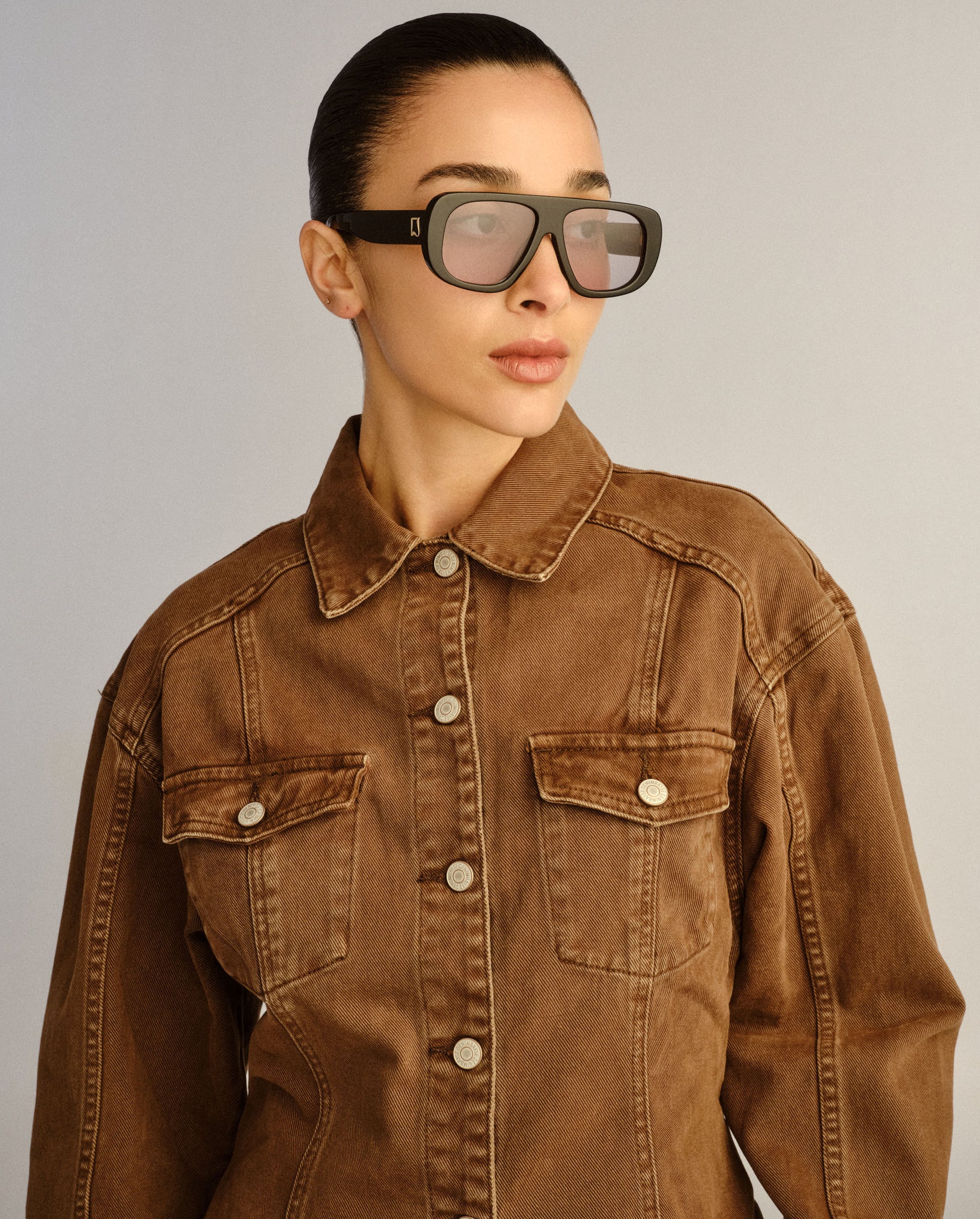 The Dionne Black Female Aviator Sunglasses | Luv Lou