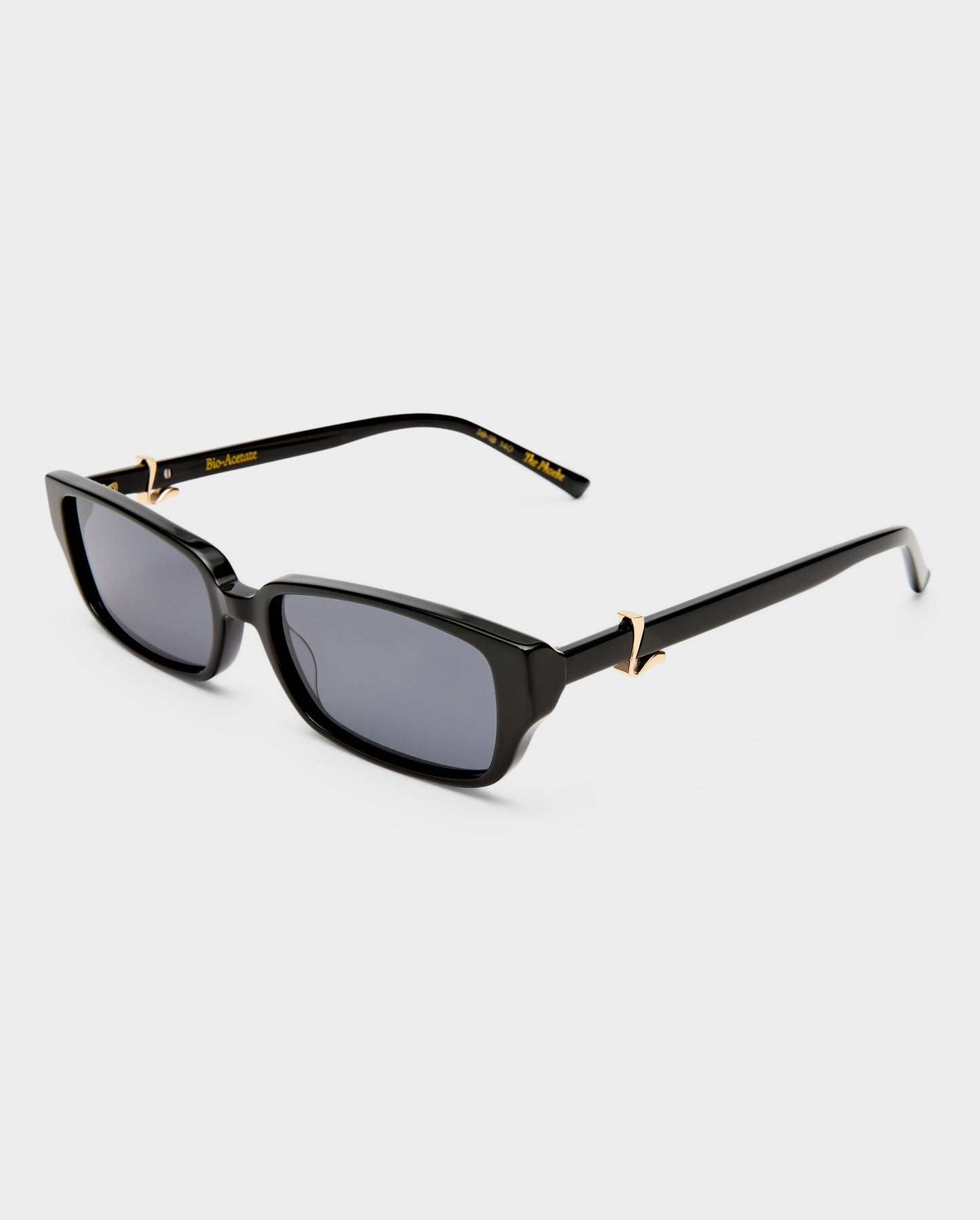 The Phoebe Black Female Rectangle Sunglasses | Luv Lou