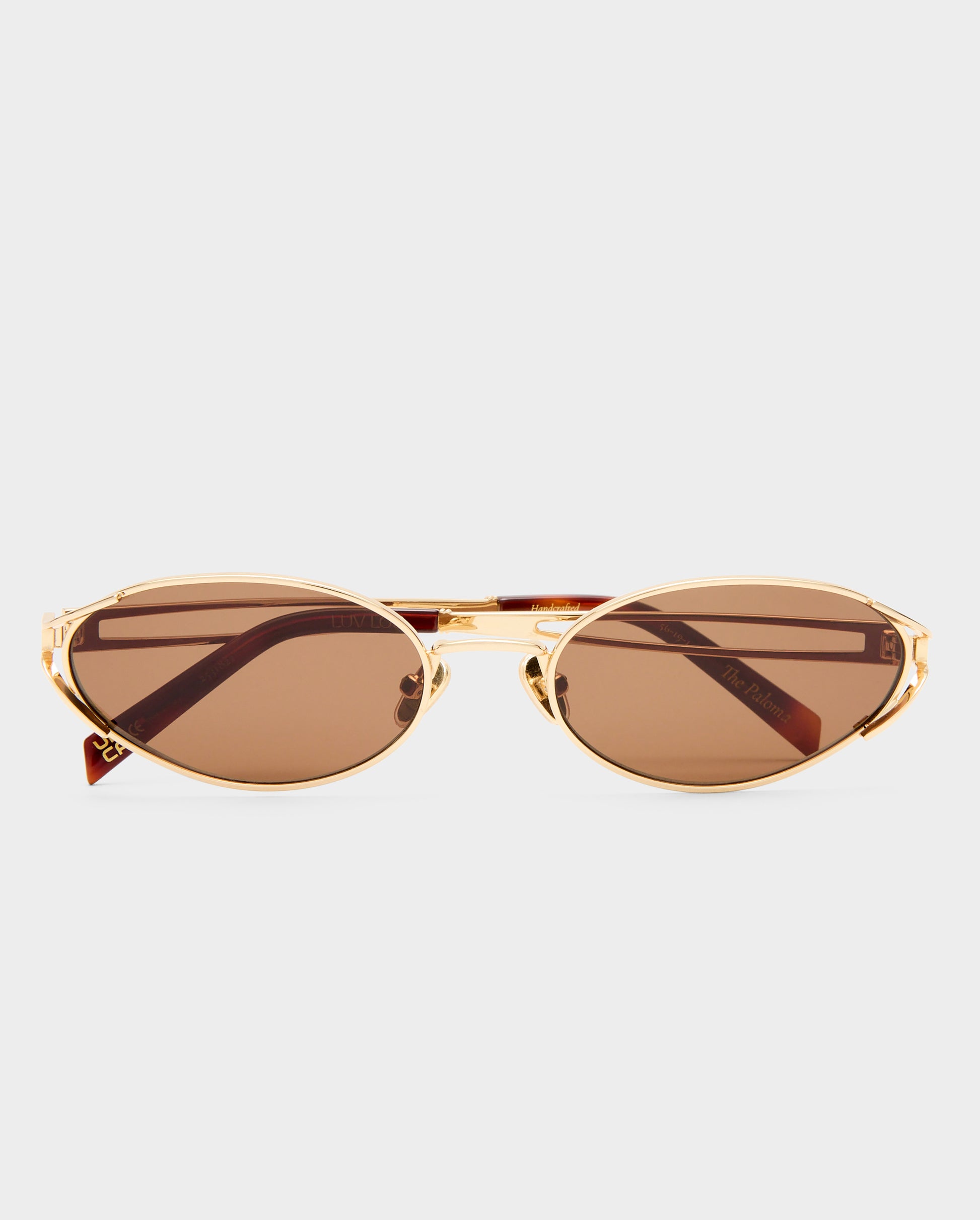 The Paloma Gold Female Oval Sunglasses | Luv Lou