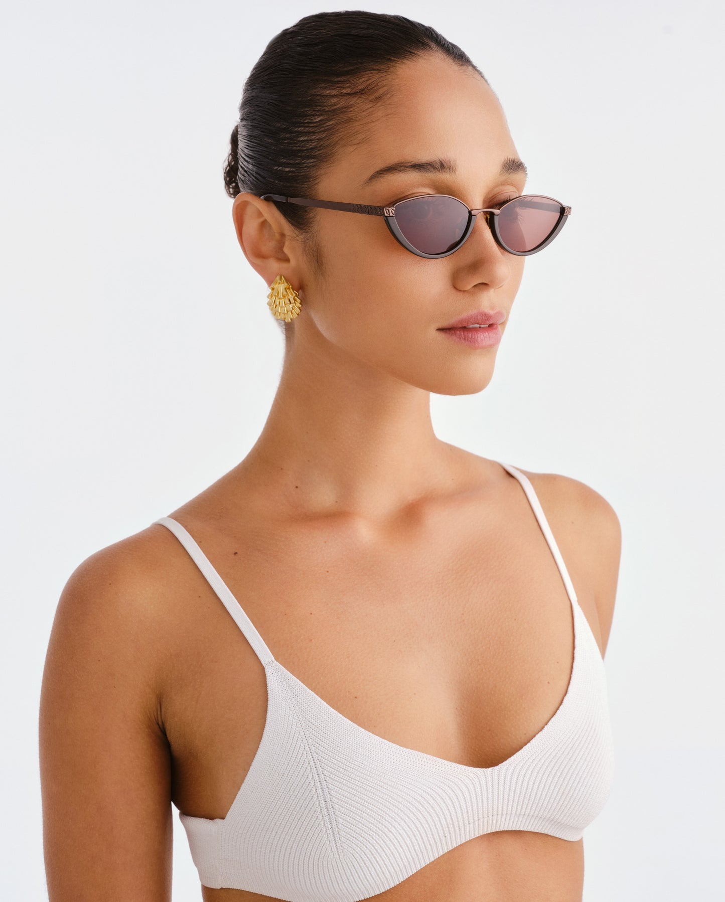 The Lia Bronze Female Cat-Eye Sunglasses | Luv Lou