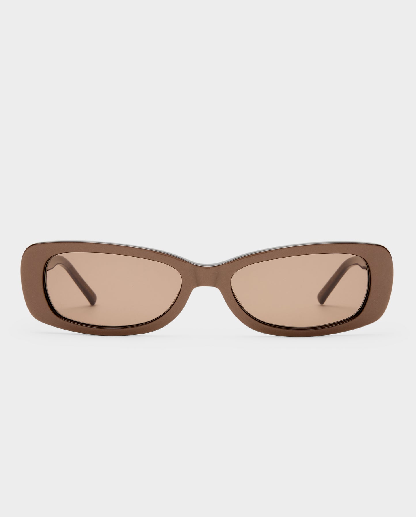 The Bella Chocolate Glaze Female Rectangle Sunglasses | Luv Lou