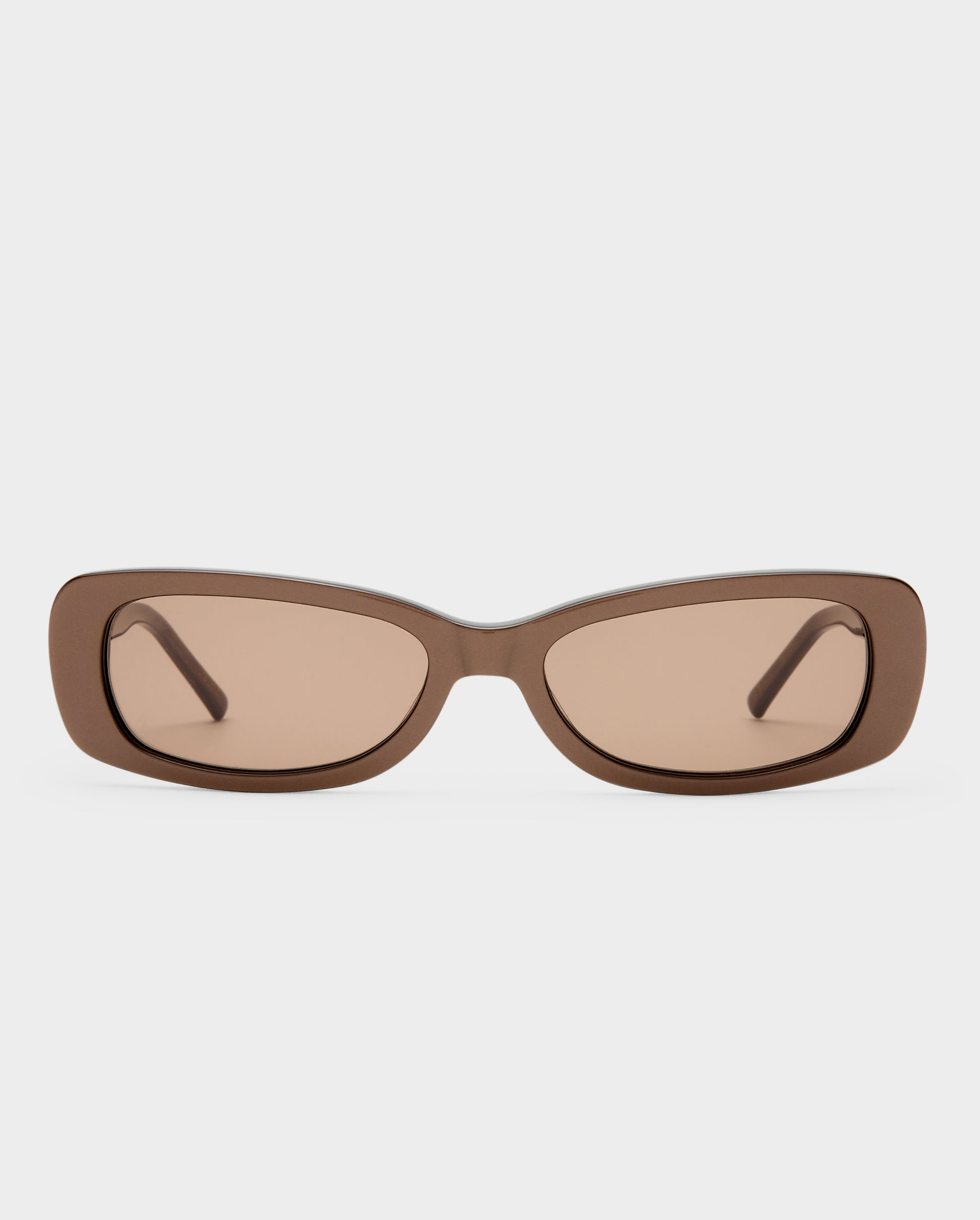 The Bella Chocolate Glaze Female Rectangle Sunglasses | Luv Lou