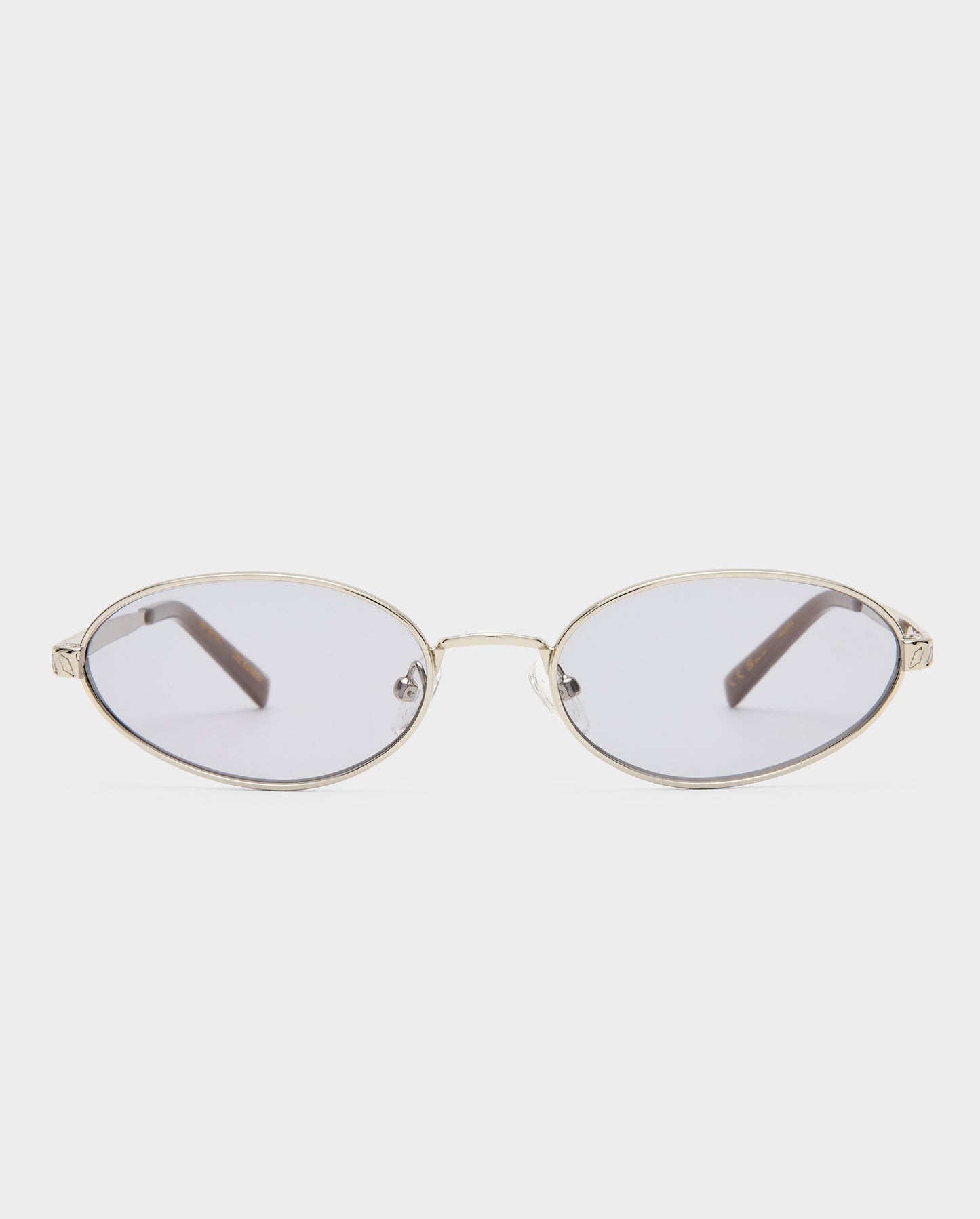 The Kendall Silver Female Oval Sunglasses | Luv Lou