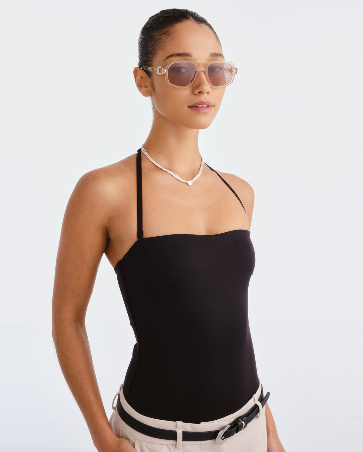 The Banks Luxe Peach Nude Female Aviator Sunglasses | Luv Lou