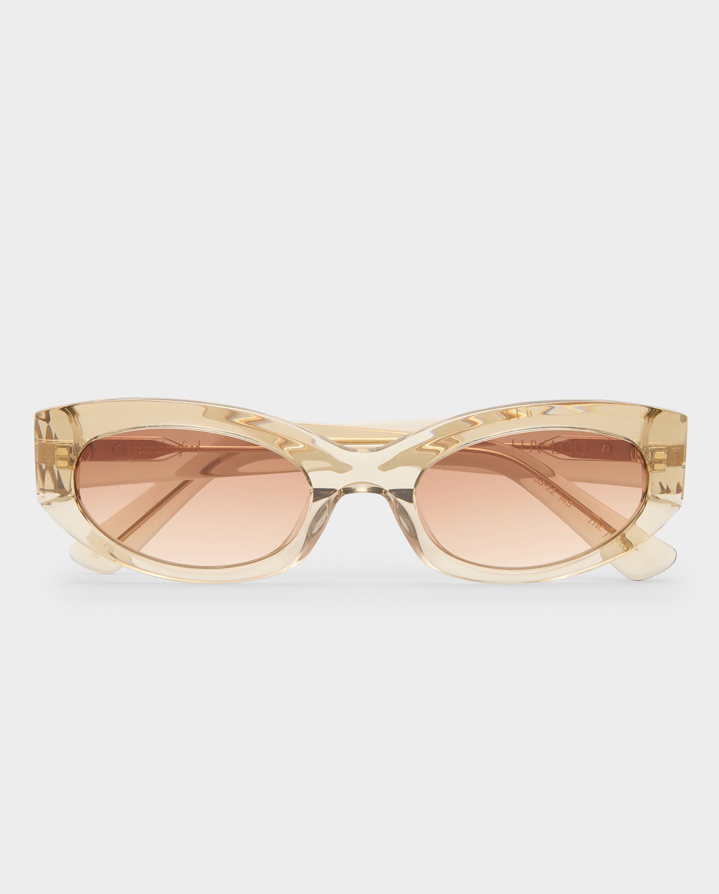 The Juliet Crystal Latte Female Oval Sunglasses | Luv Lou