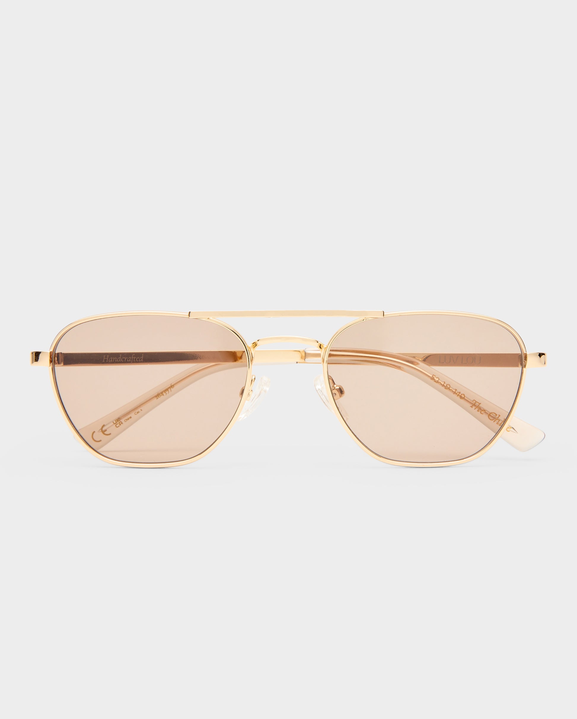 The Chloe Light Gold Female Aviator Sunglasses | Luv Lou