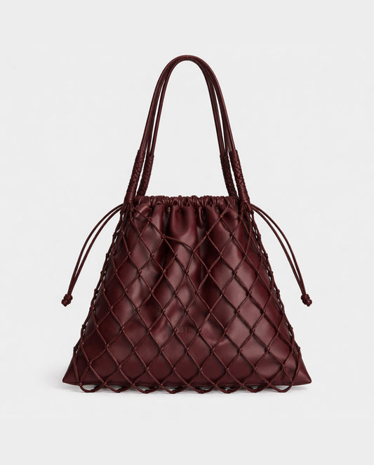 The Jacques Woven Bag Bordeaux Vegan Leather Female Accounts Use Only Accessories | Luv Lou