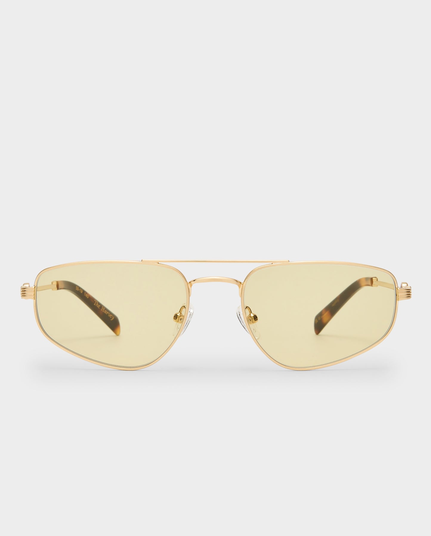 The Harvey Brushed Gold Female Aviator Sunglasses | Luv Lou