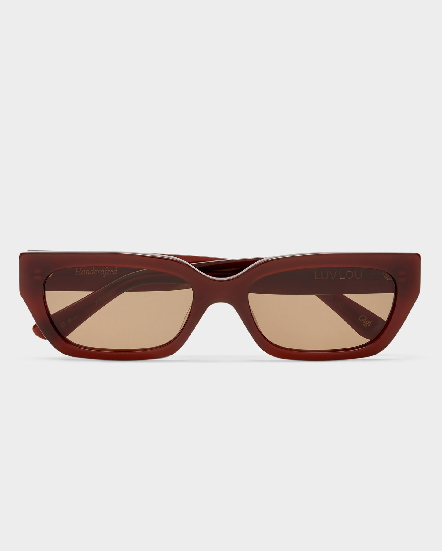 The Gigi Chocolate Female Rectangle Sunglasses | Luv Lou